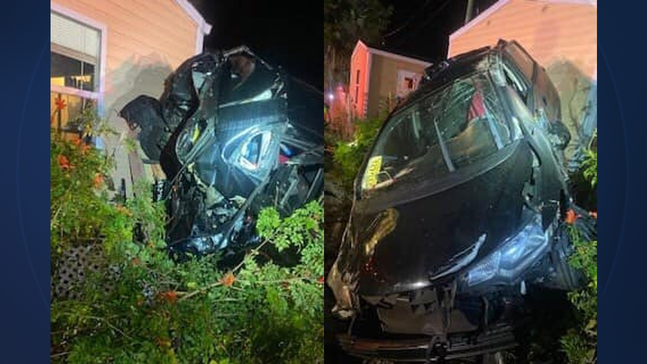 A Port St. Lucie man was arrested after he abandoned a stolen car on railroad tracks, and the train launched the car into a house.