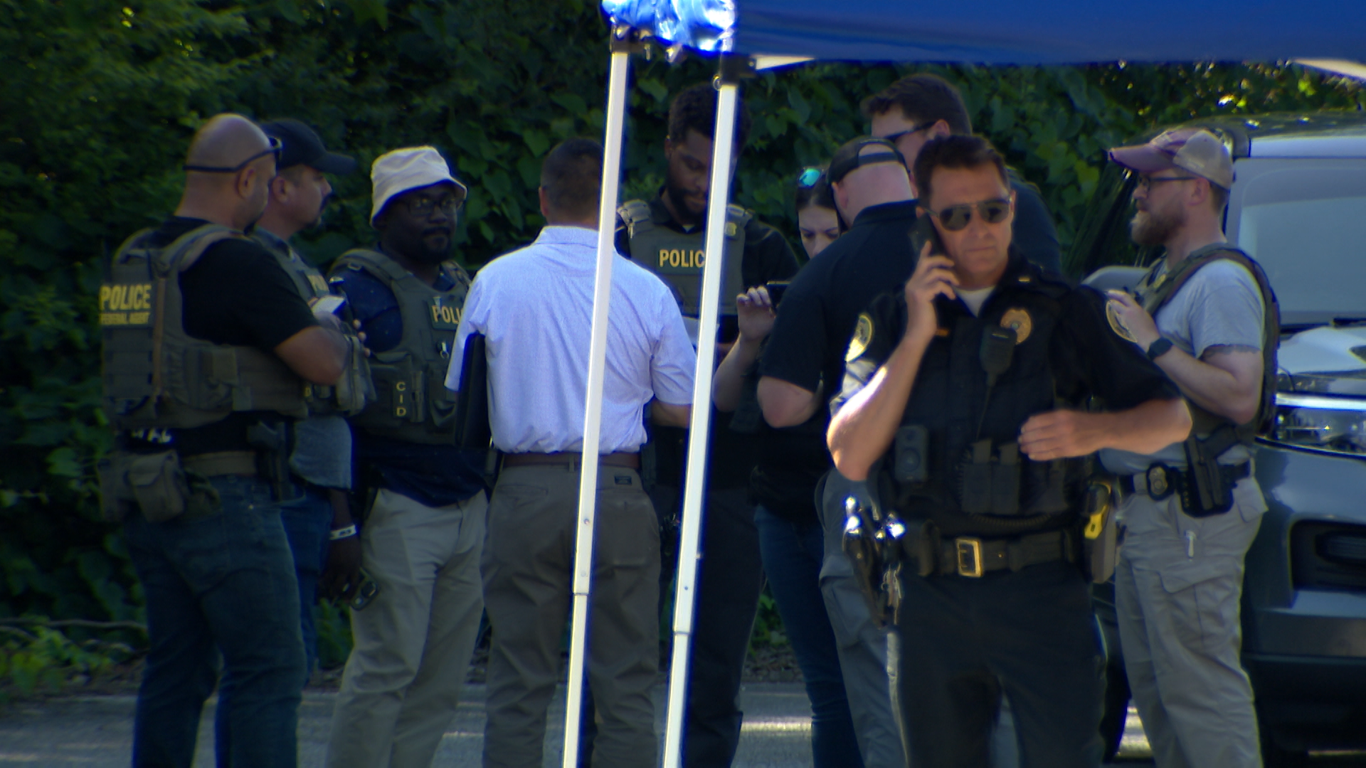 Clarksville police officers on scene during the search for missing 3-year-old Tyler Hall on June 2, 2026.