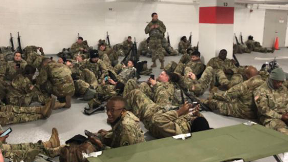 National Guard parking garage
