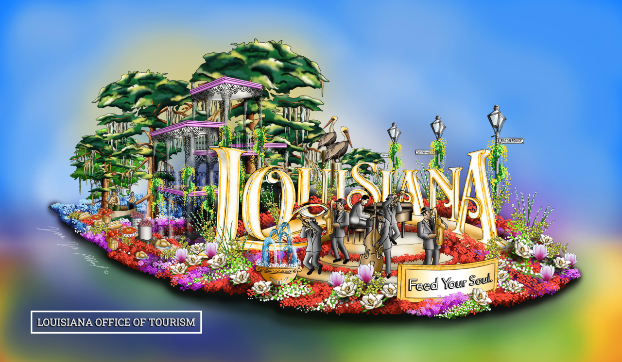 Louisiana rose parade float.png