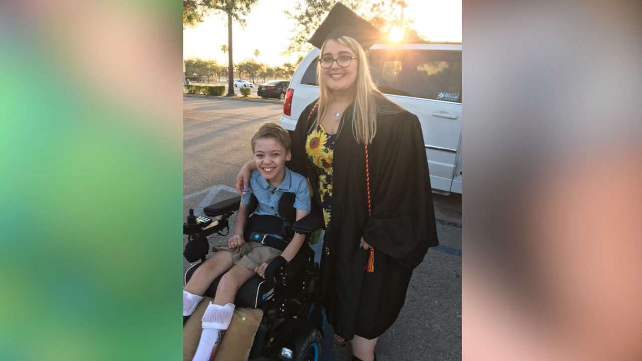 Julianna Doran, young caregiver with brother