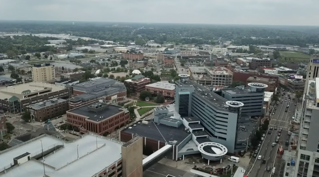 City of Kalamazoo from Drone Video
