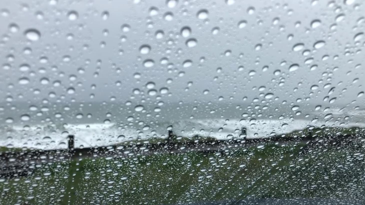 Rain and surf at Moonstone Beach