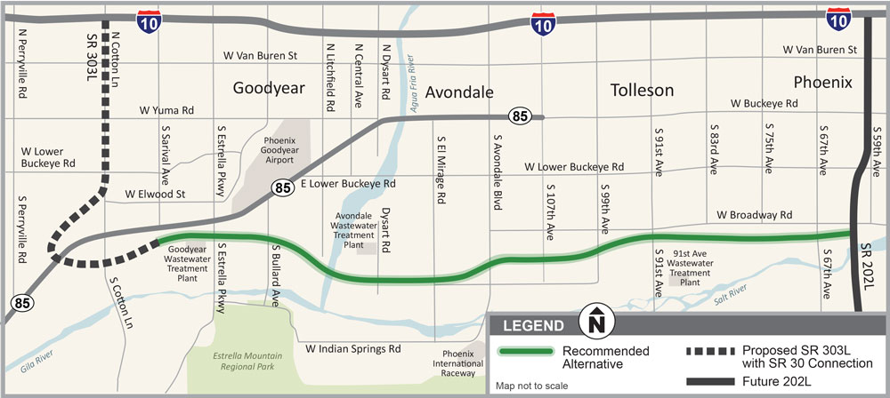 Future Phoenix Freeway Map Plans Advance For New Highway In Southwest Metro Phoenix