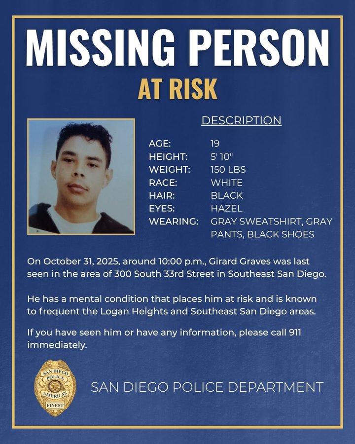 MISSING 19 YEAR OLD SDPD