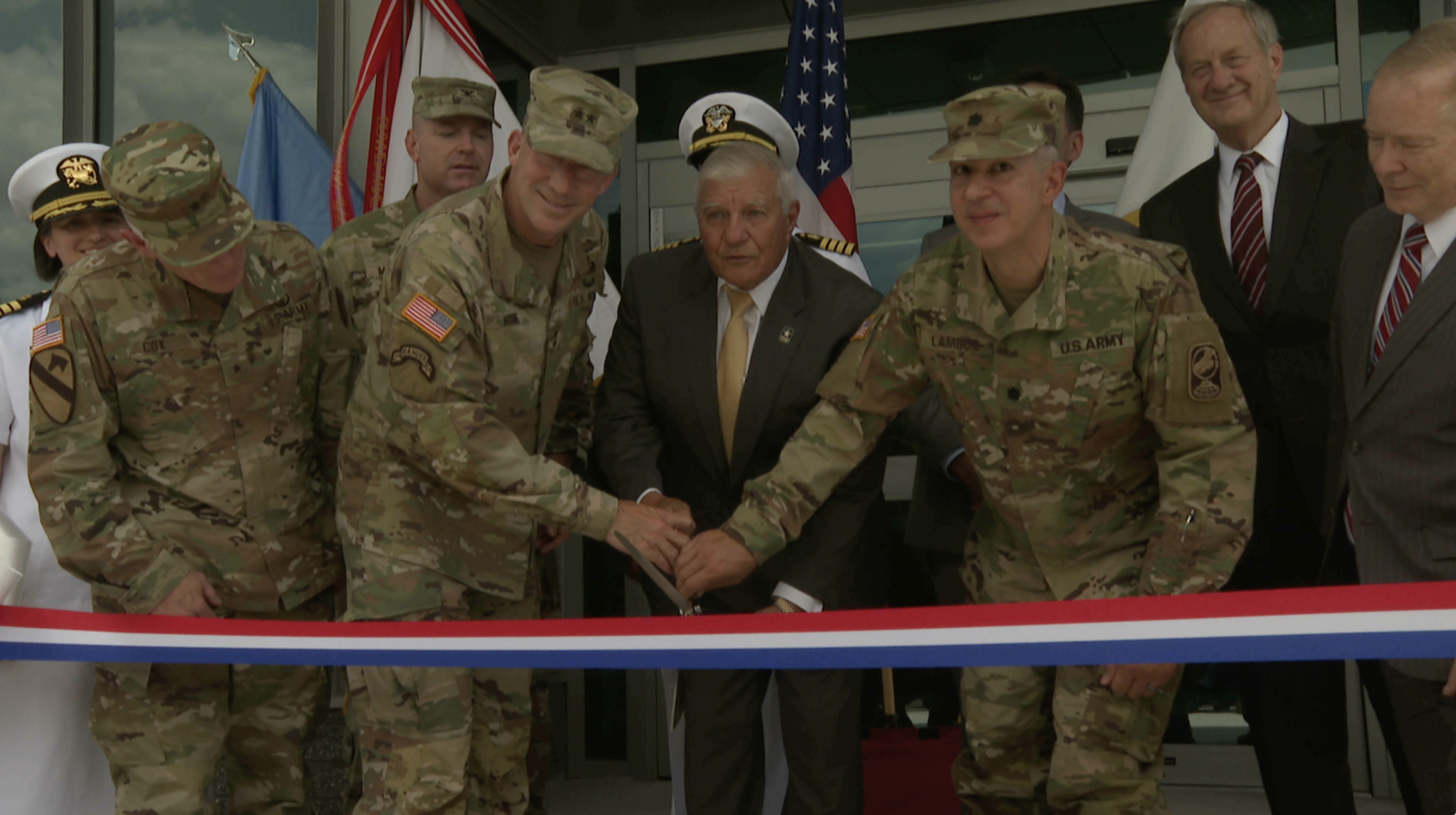 The ribbon cutting ceremony for the Intrepid Spirit Facility