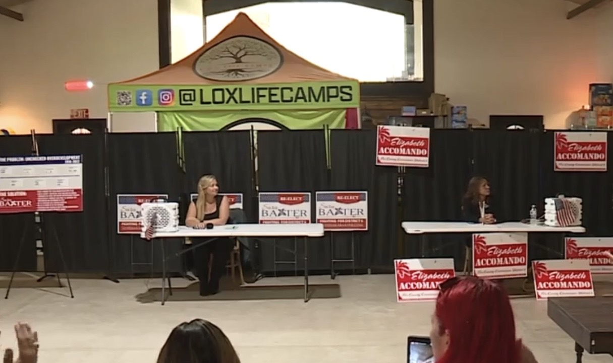 Republican candidates for Palm Beach County's District 6 commissioner seat — incumbent Sara Baxter and challenger Elizabeth Accomando — faced off in a long-awaited debate at Buena Vista Farms and Brewery.