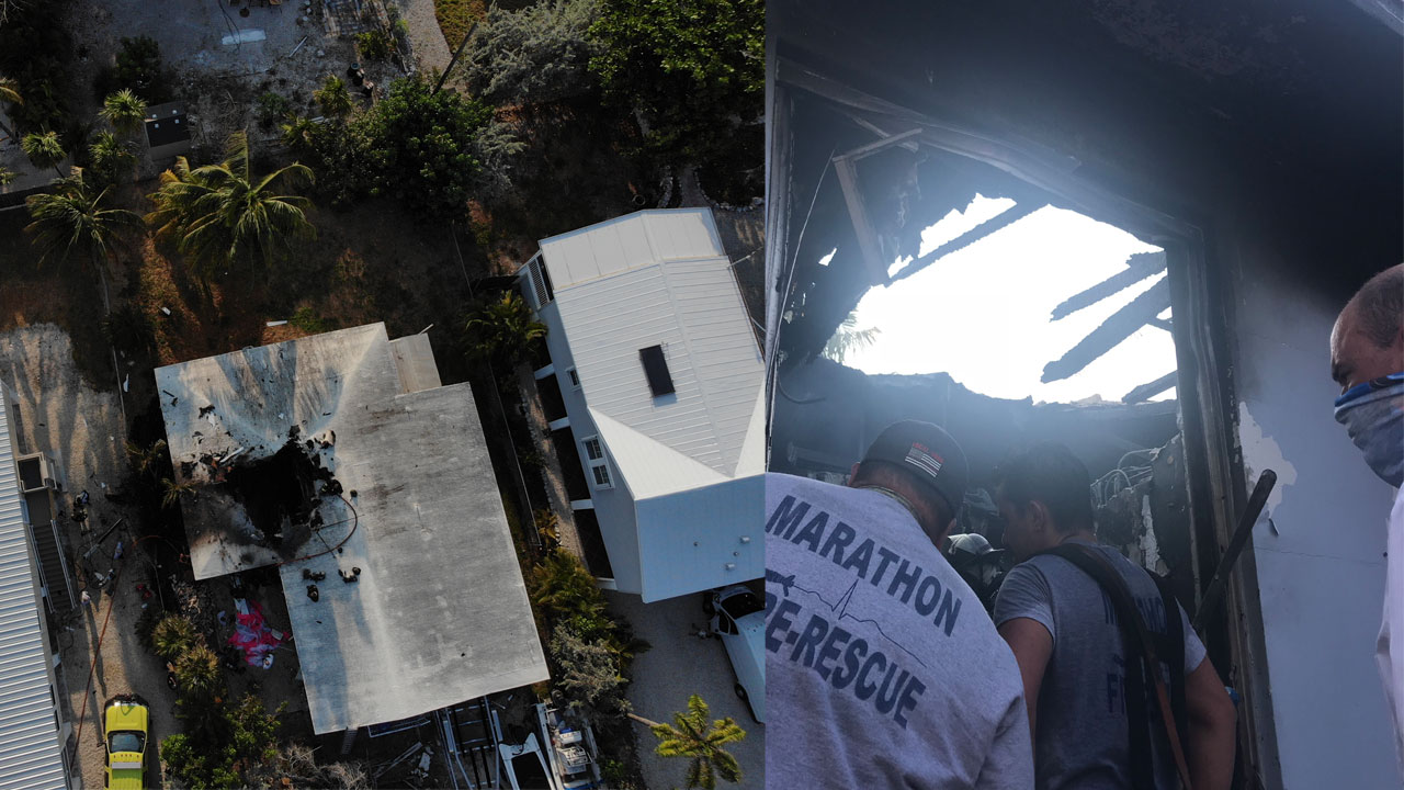 Small plane crashes into house in Marathon