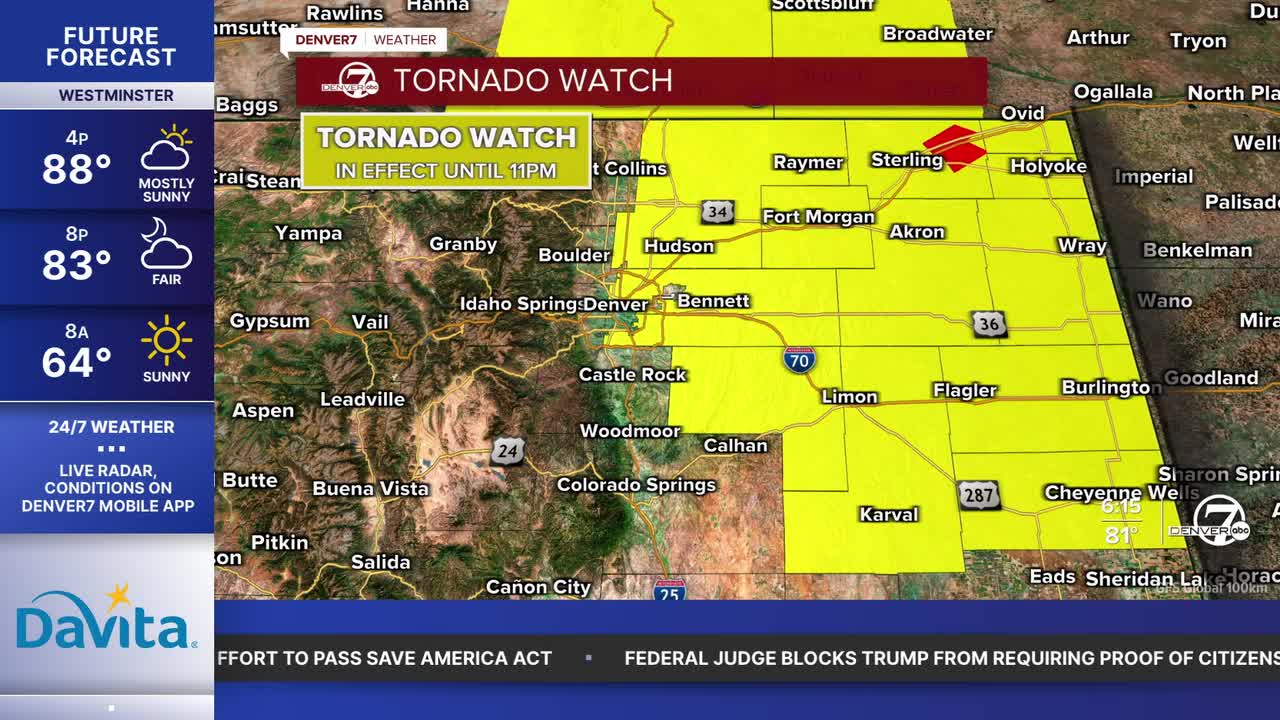 Tornado Watch until 11pm