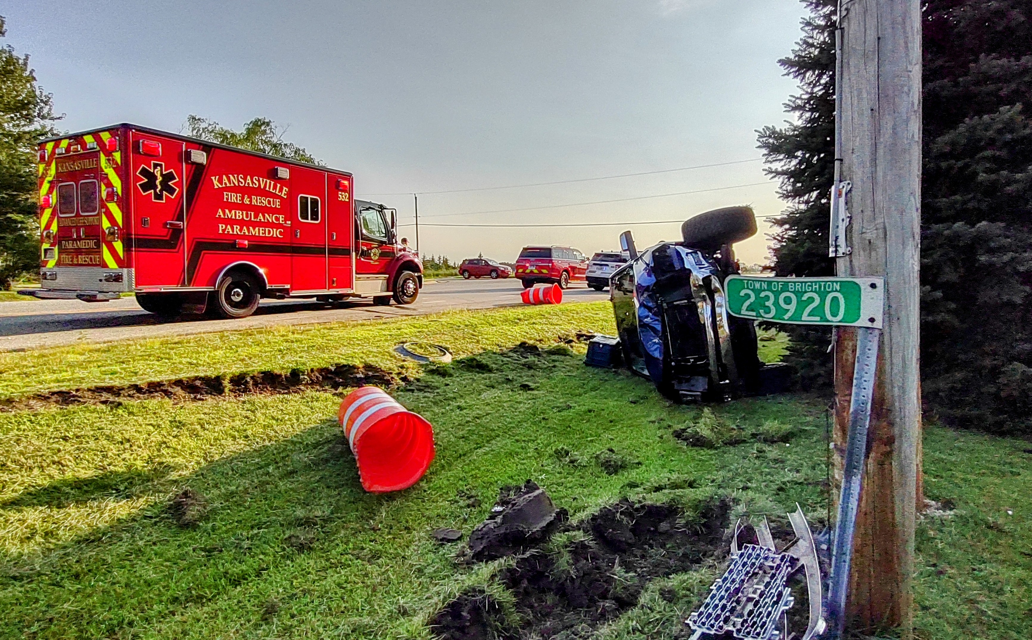 Rollover crash Saturday