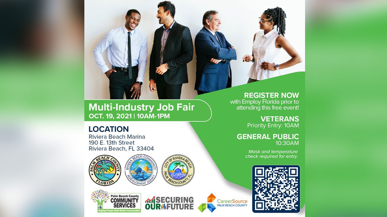 Job Fair at Riviera Beach Marina Village Event Center on Oct. 19, 2021