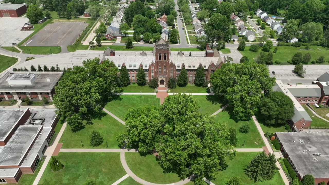 Notre Dame College in South Euclid closed a year ago - and is still sitting empty, as litigation piles up.