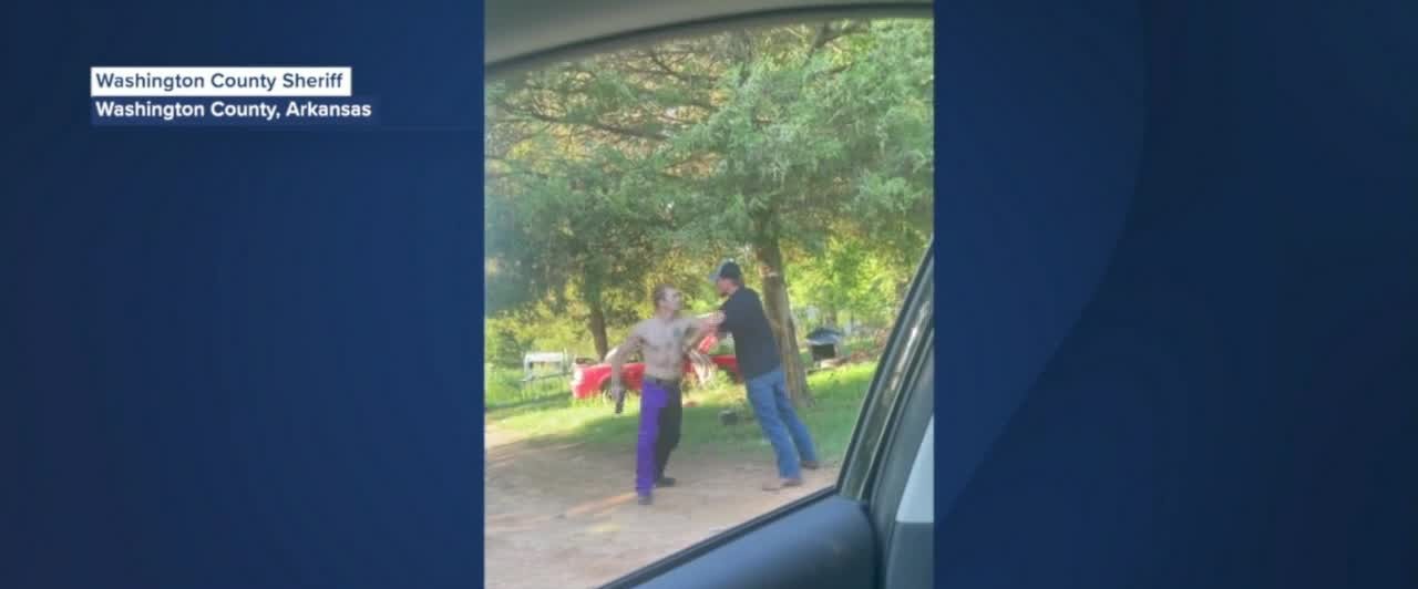 Screenshot of videoed altercation in Arkansas involving off-duty OK deputy