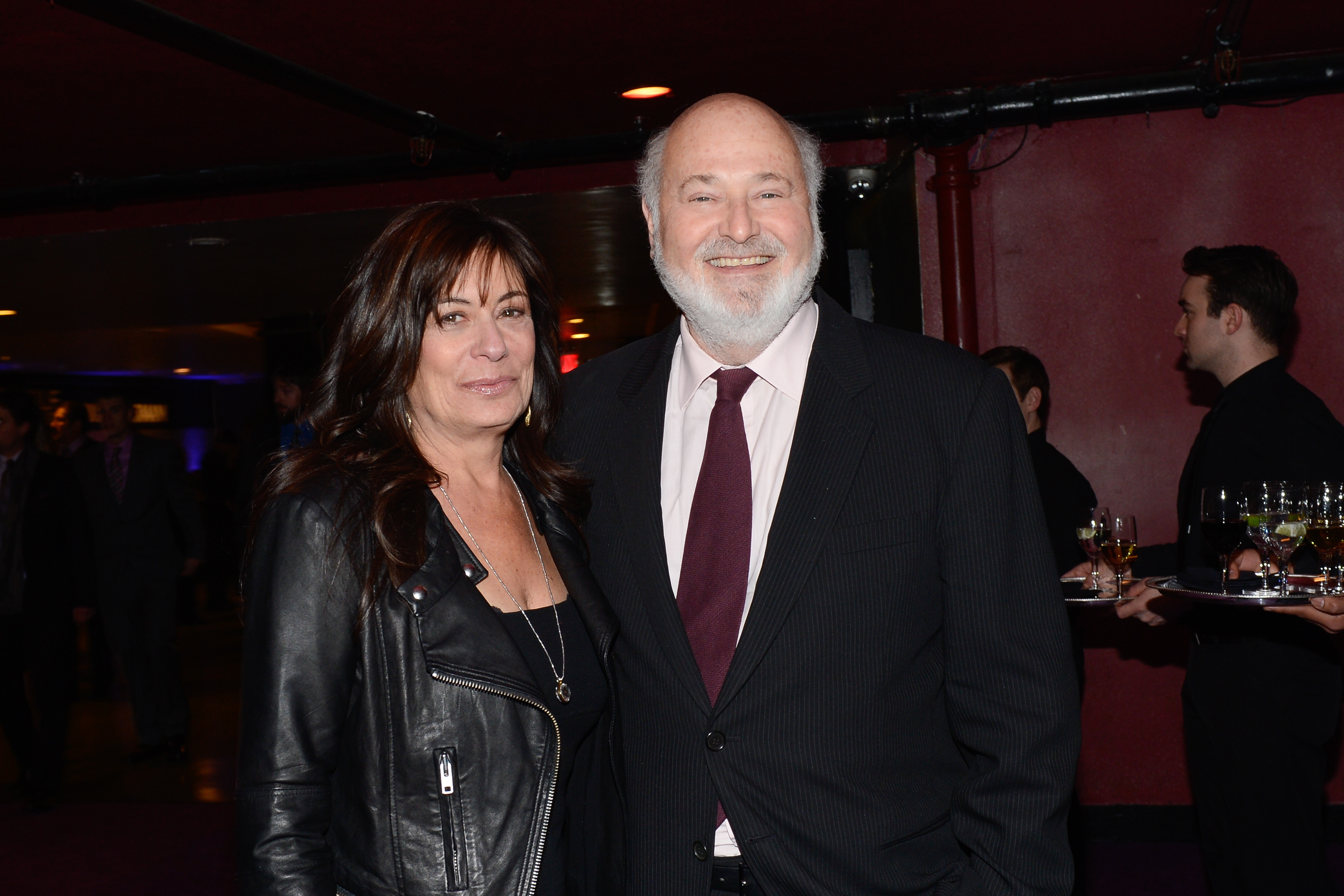 FILE - Actor Rob Reiner and his wife, Michele Singer, arrive for an event on Dec. 17, 2013, in New York. 