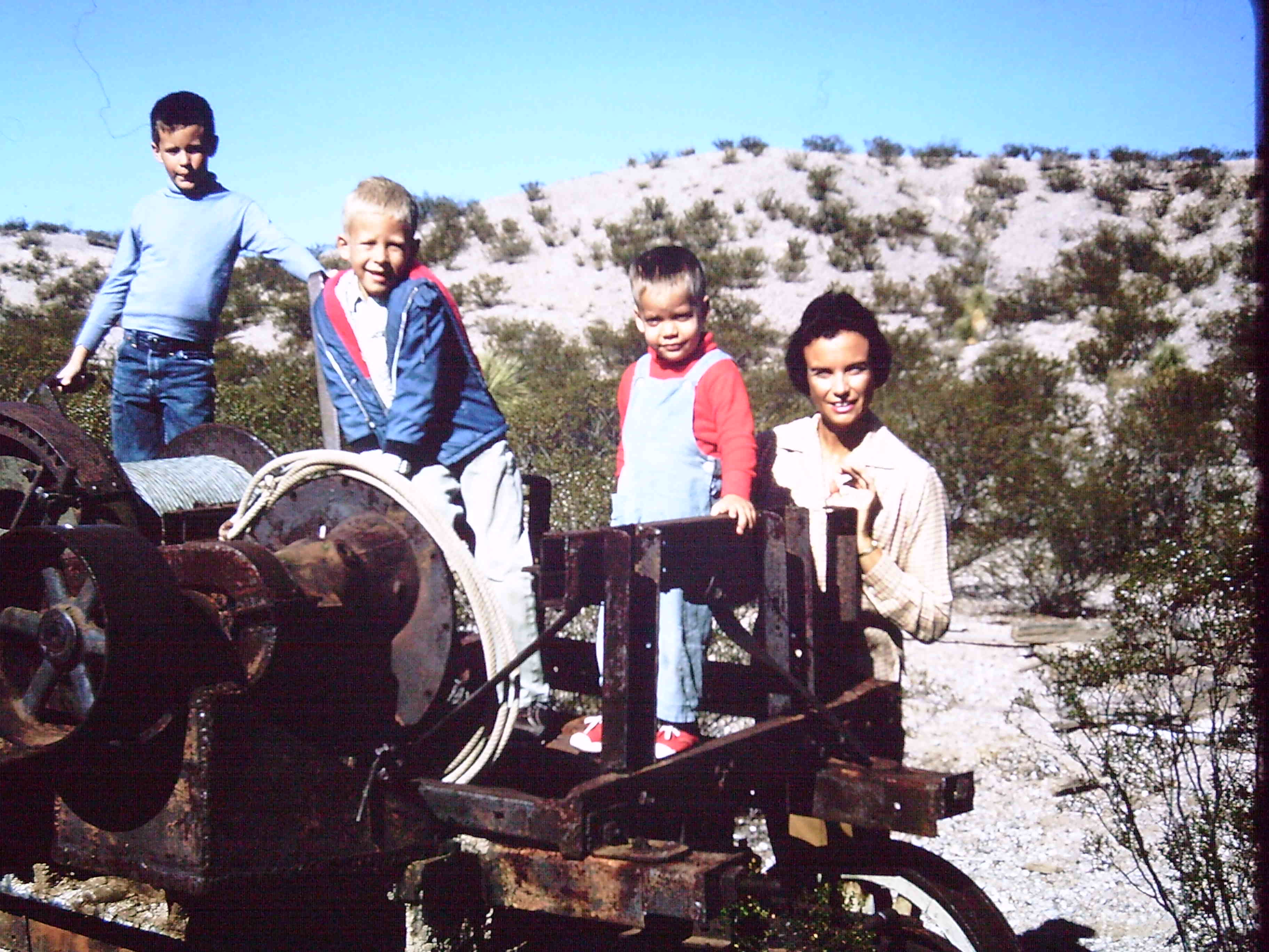 Sandra Day O'Connor and her boys on the ranch where she grew up