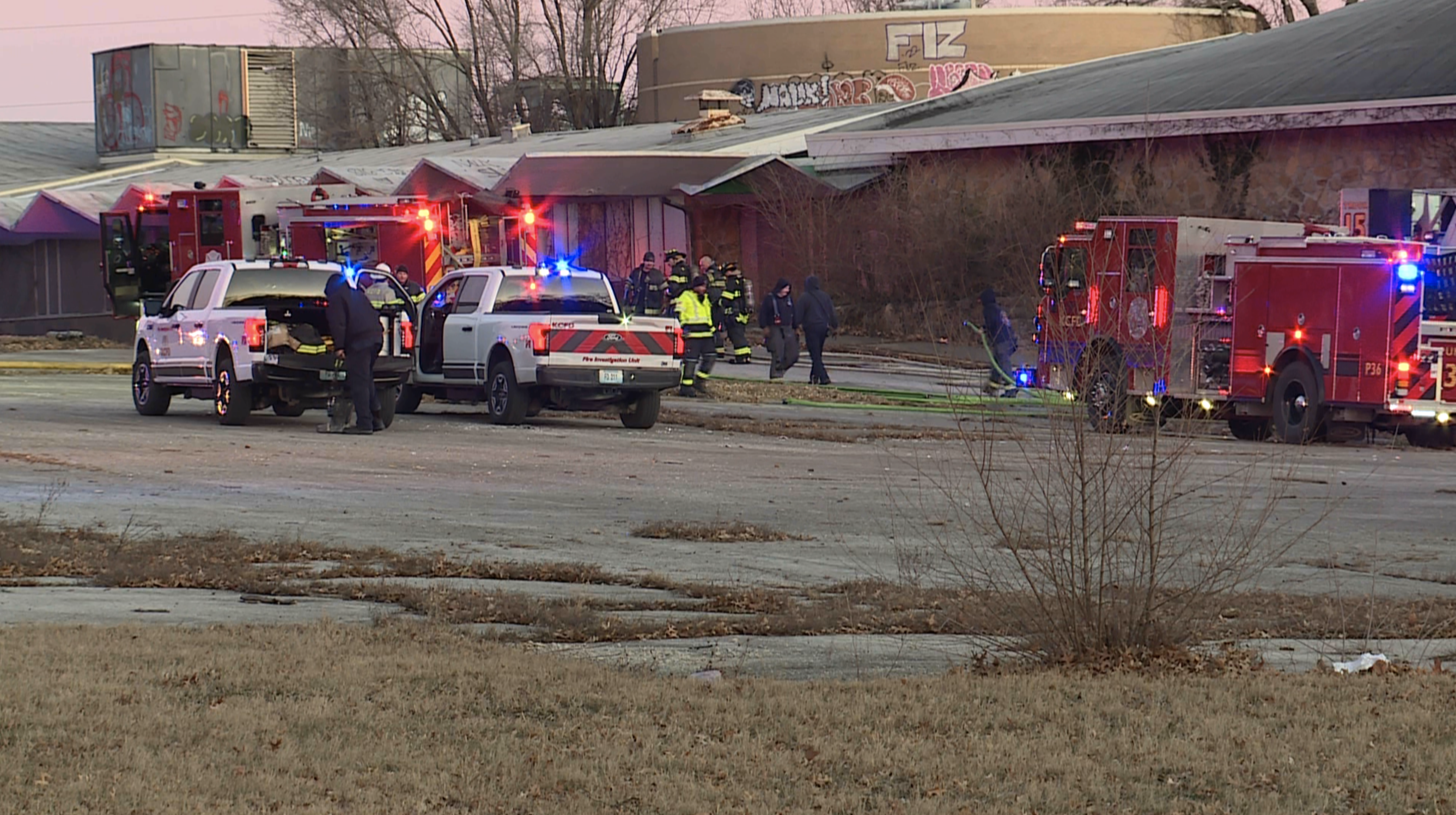 Monday fire damaged auditorium at vacant Paul Robeson Middle School in KCMO