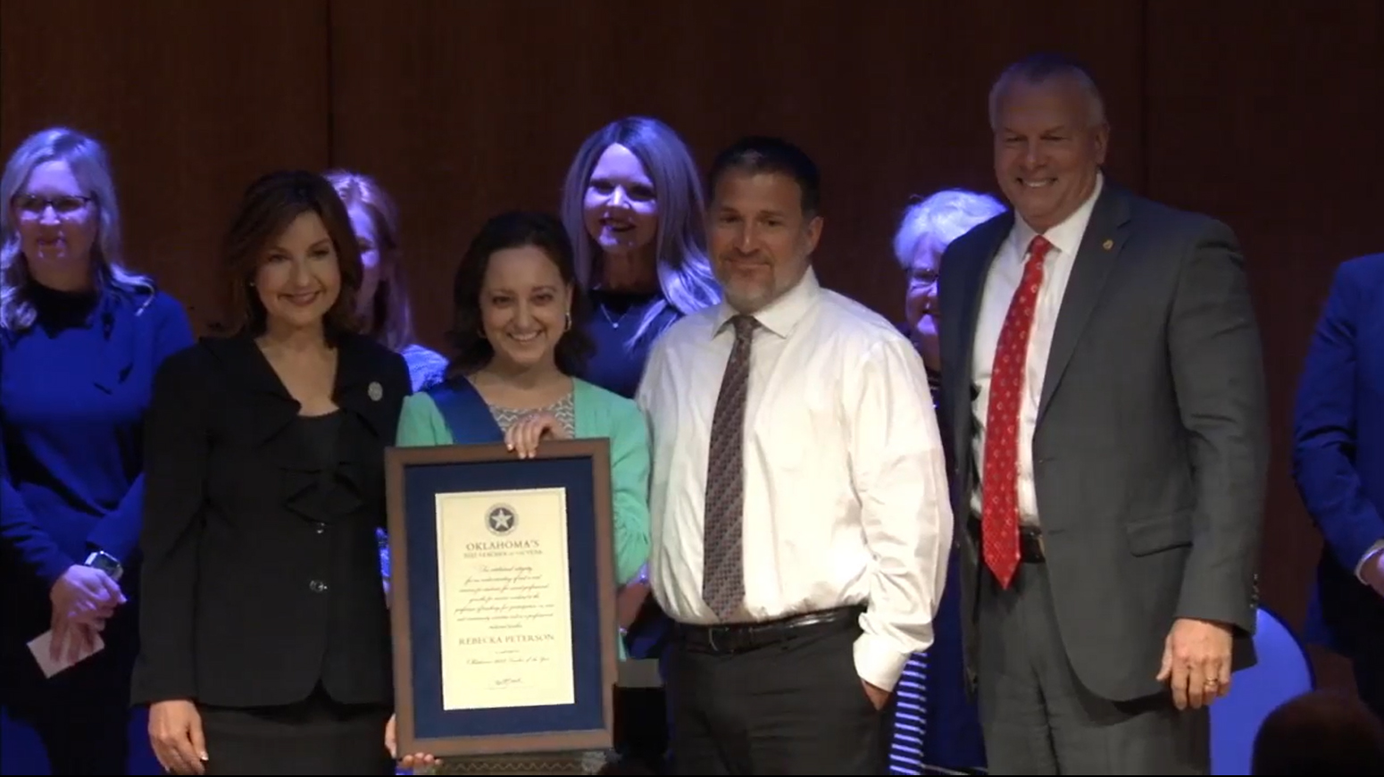 Rebecka Peterson, Oklahoma's Teacher of the Year 2022