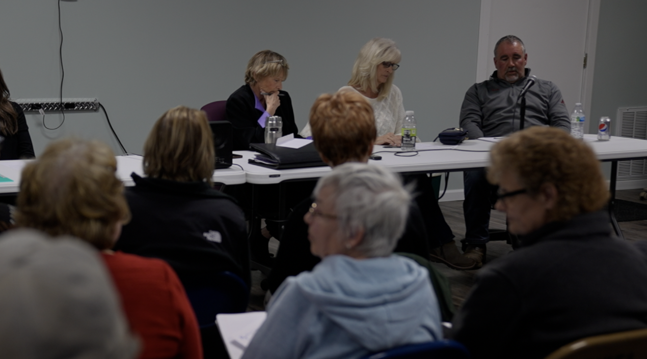 Former Township Clerk Judi McCord, Township Treasurer Janina Teske, Township Supervisor Jerry Adams