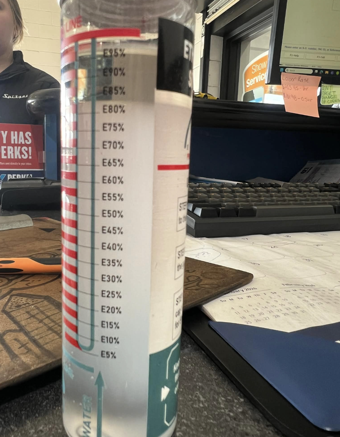 Water found in Ashley Ross' tank on March 12