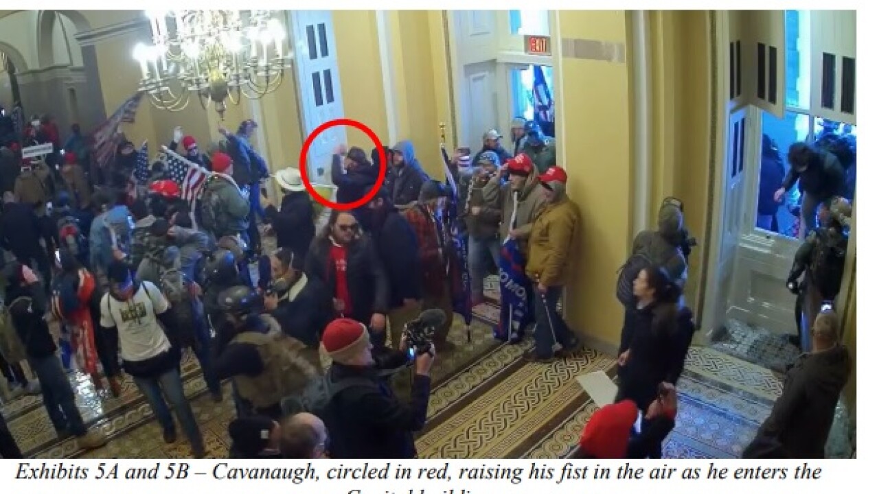 Andrew Michael Cavanaugh in the US Capitol on January 6, 2021