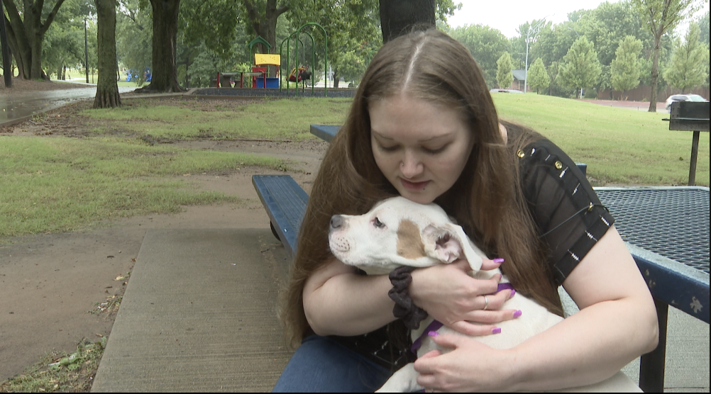 Brittani Gwinn and her puppy, Kai.