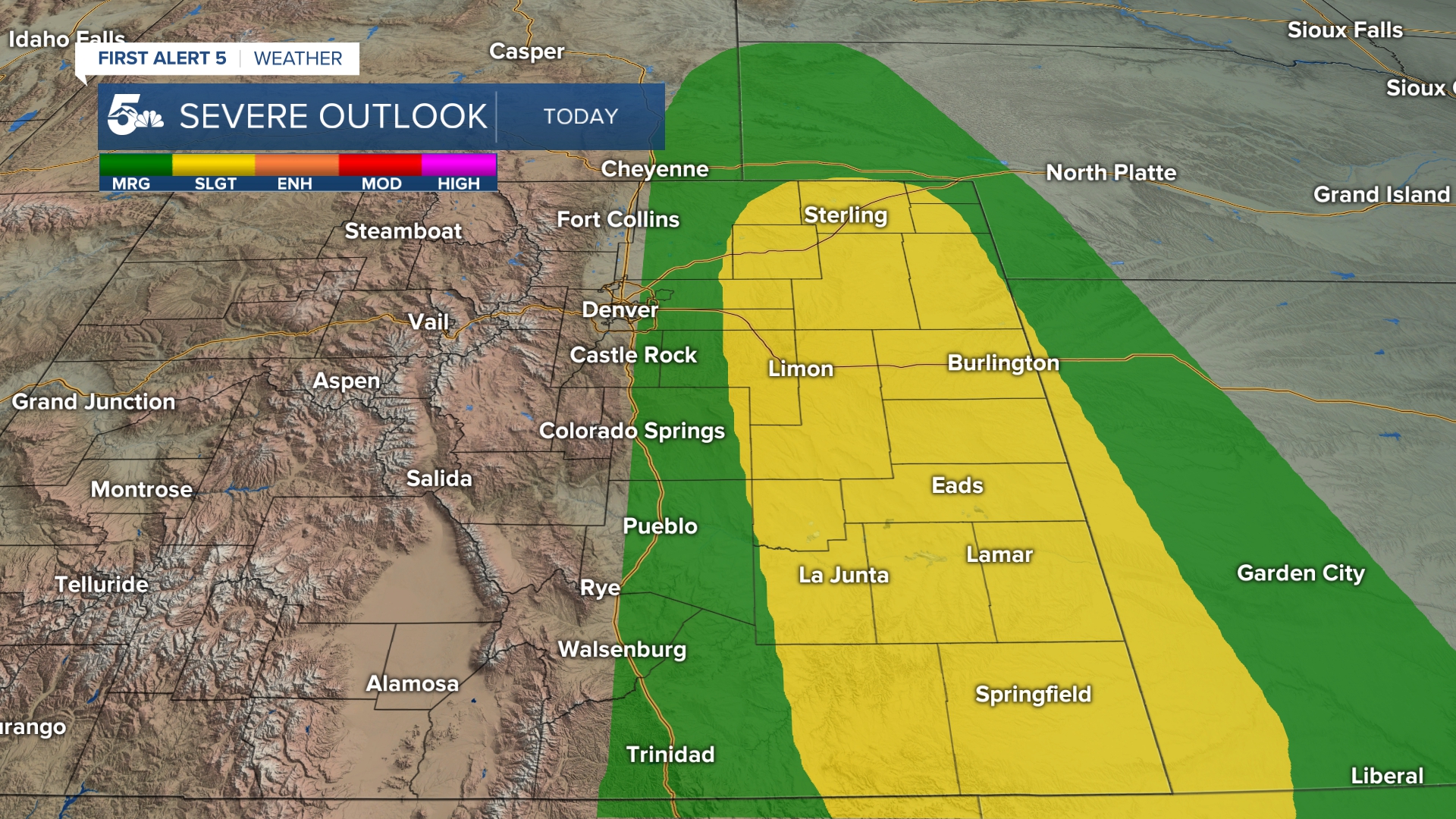 Severe thunderstorm potential on Thursday, May 21st 2026 in Colorado