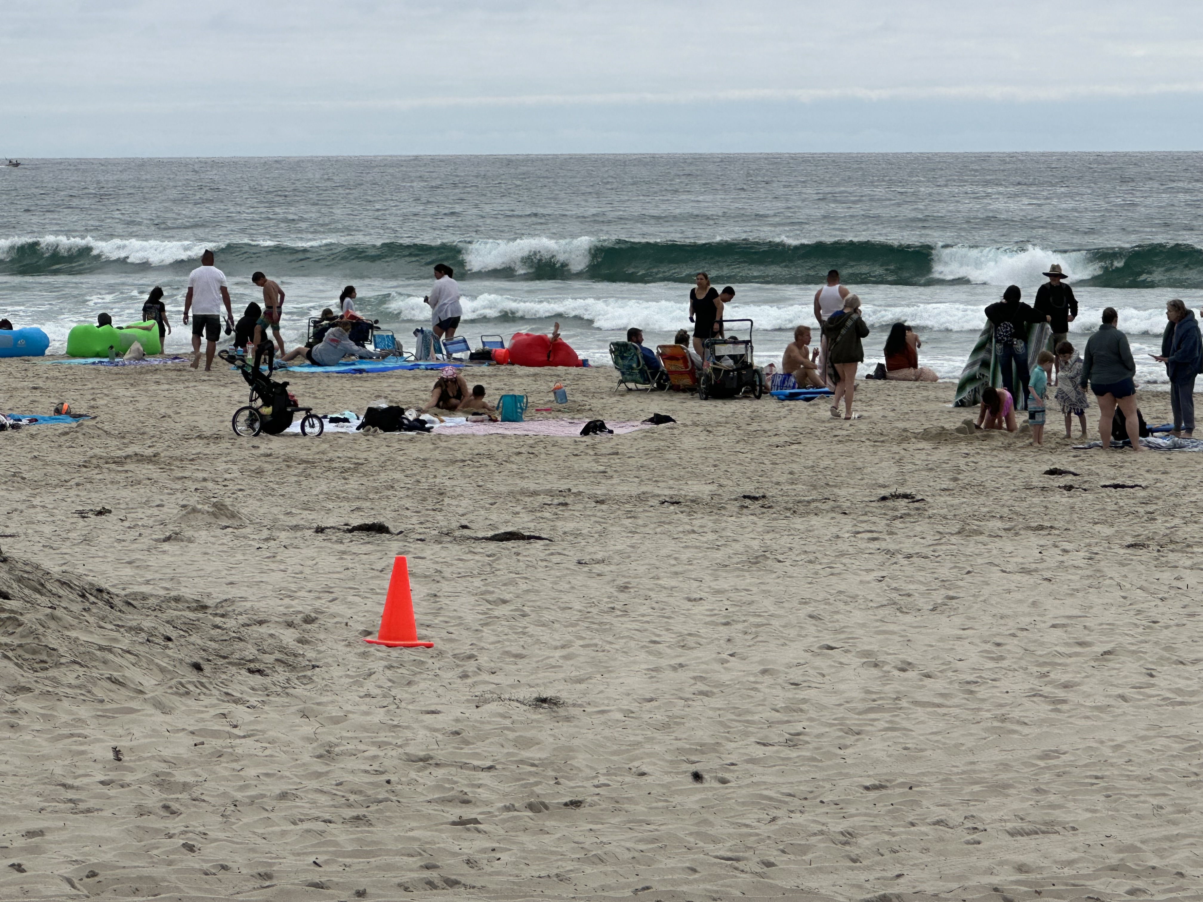 Mission Beach on a cool, cloudy Memorial Day.