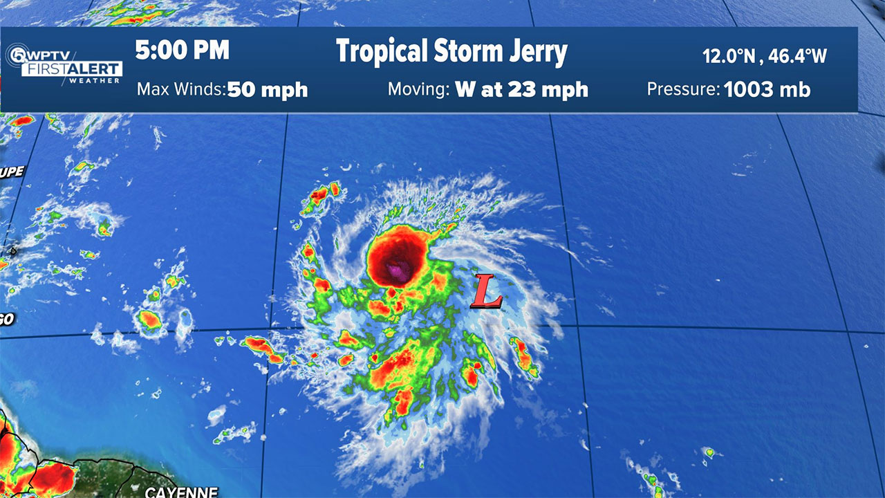 Tropical Storm Jerry 5 p.m. Oct. 7, 2025