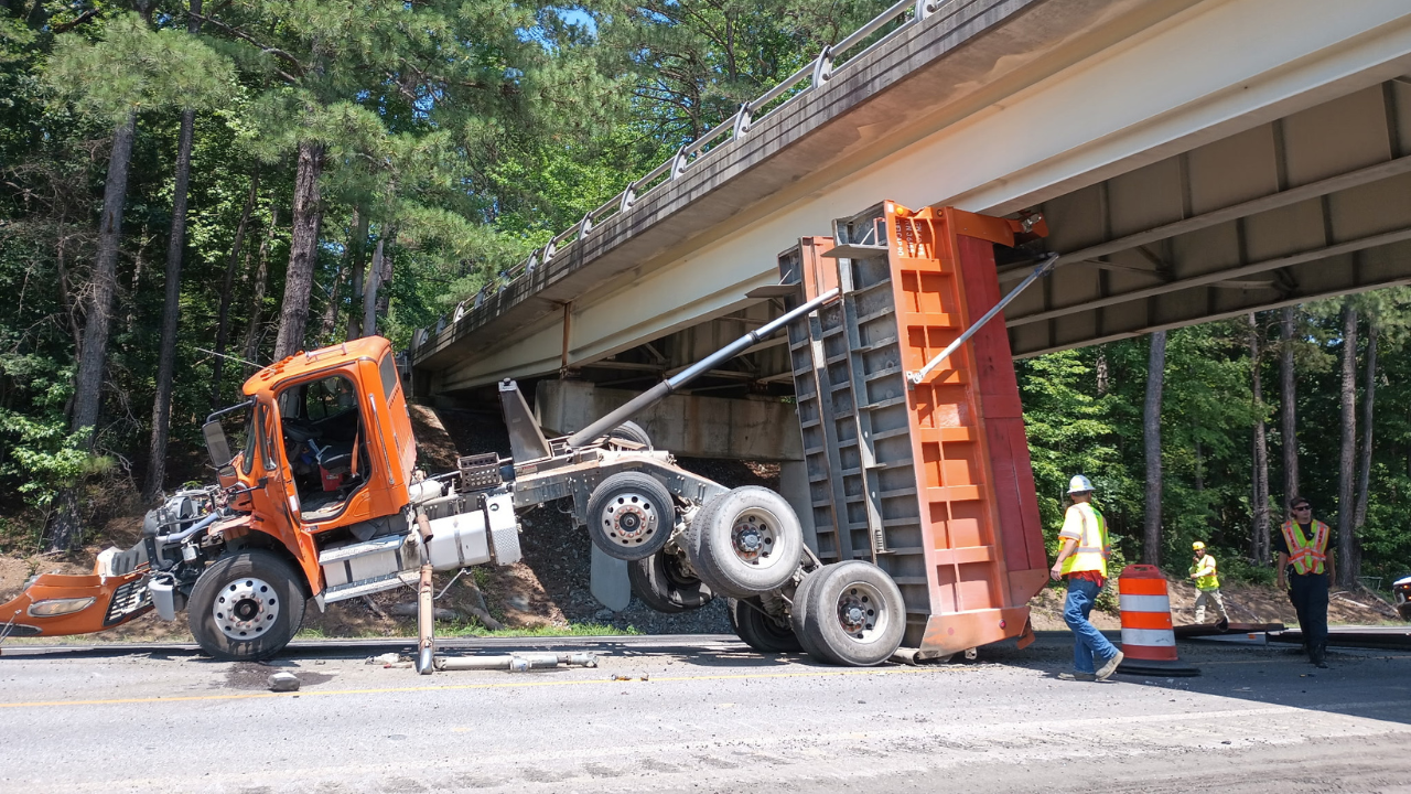 Dump truck crash