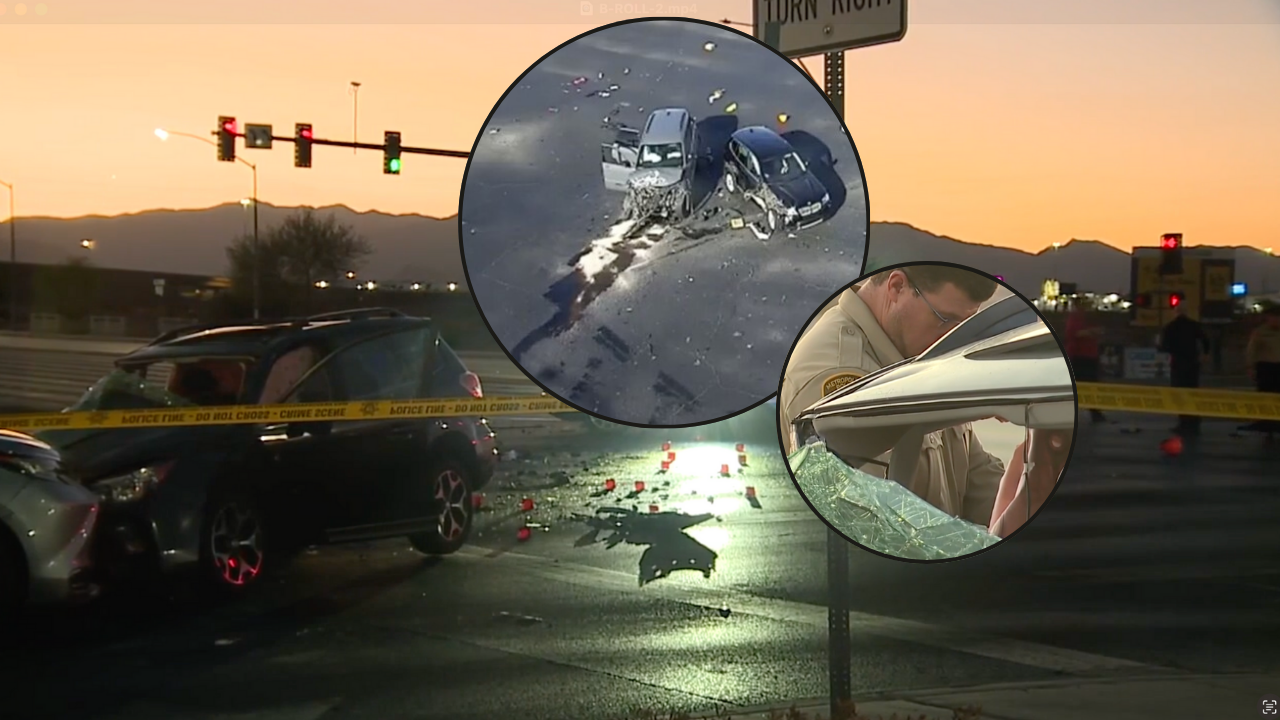 Multi-car collision on Windmill lane and Las Vegas Blvd