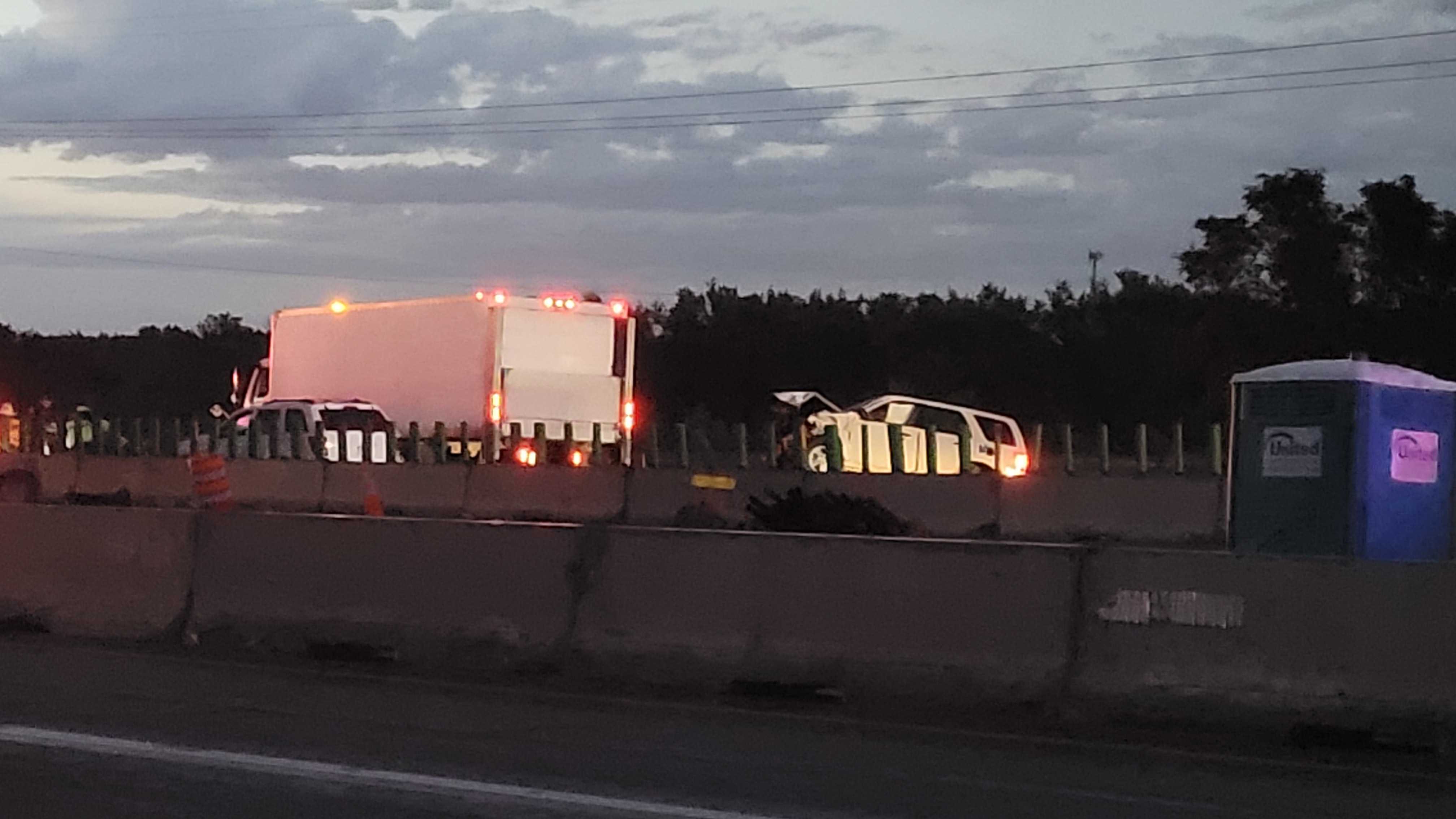 NB I-25 crash at Mesa Ridge