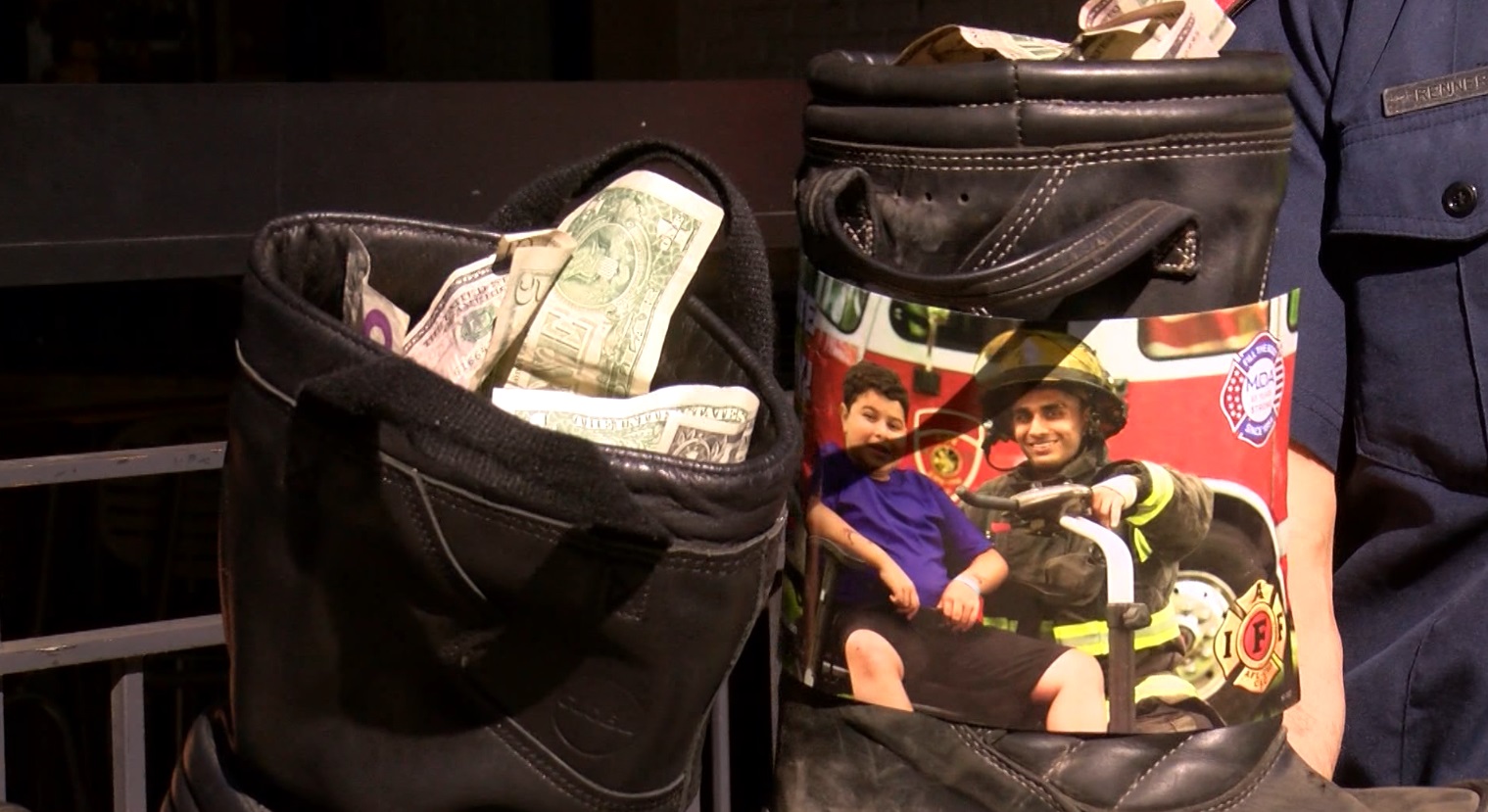 San Luis Obispo City Firefighters spent the day collecting cash donations for the Muscular Dystrophy Association through a Fill the Boot fundraiser.