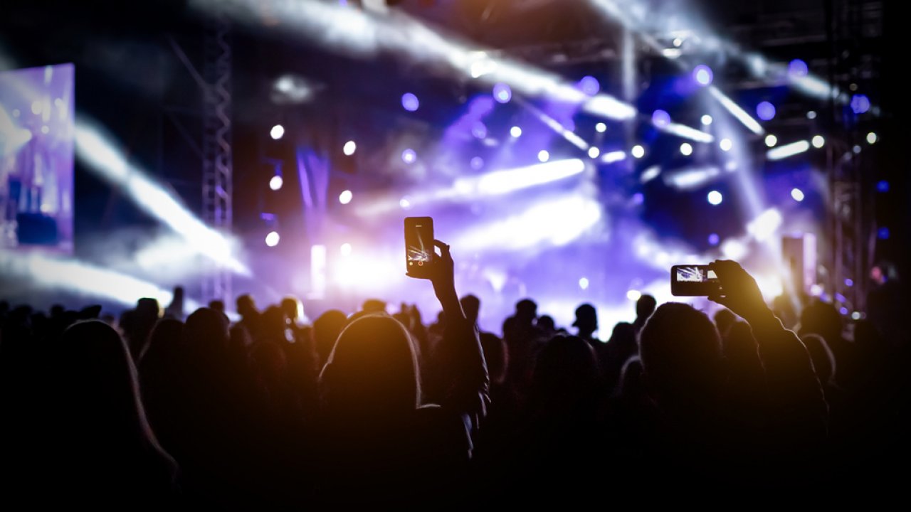 People at a music festival.
