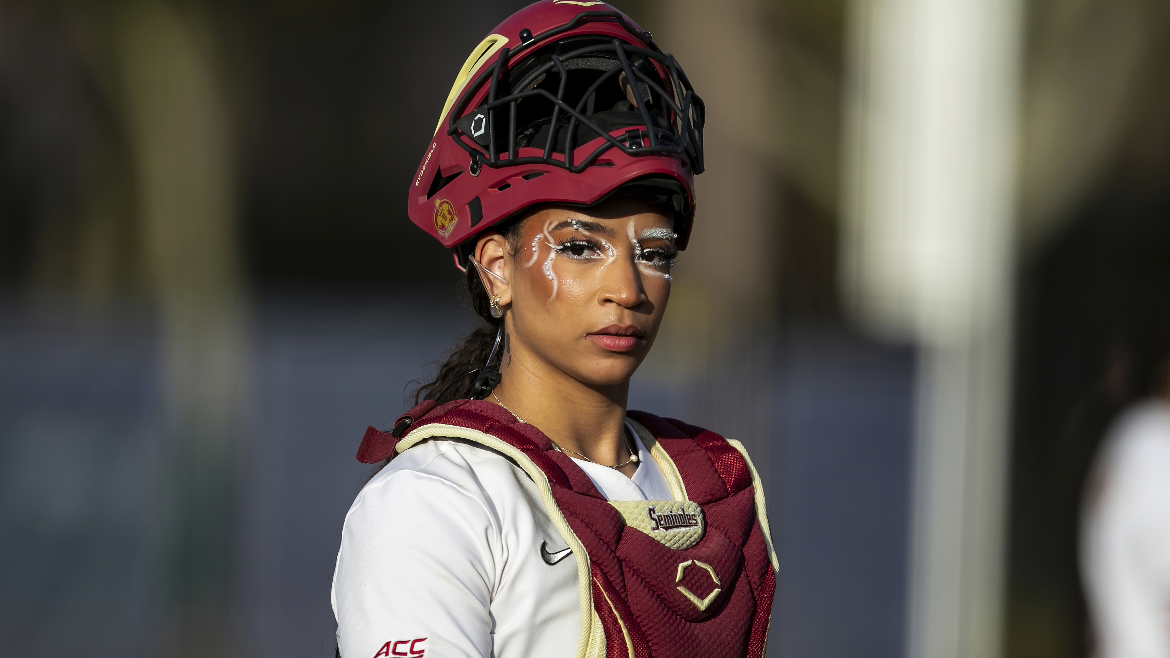 Florida State Seminoles catcher Michaela Edenfield, Feb. 15, 2024