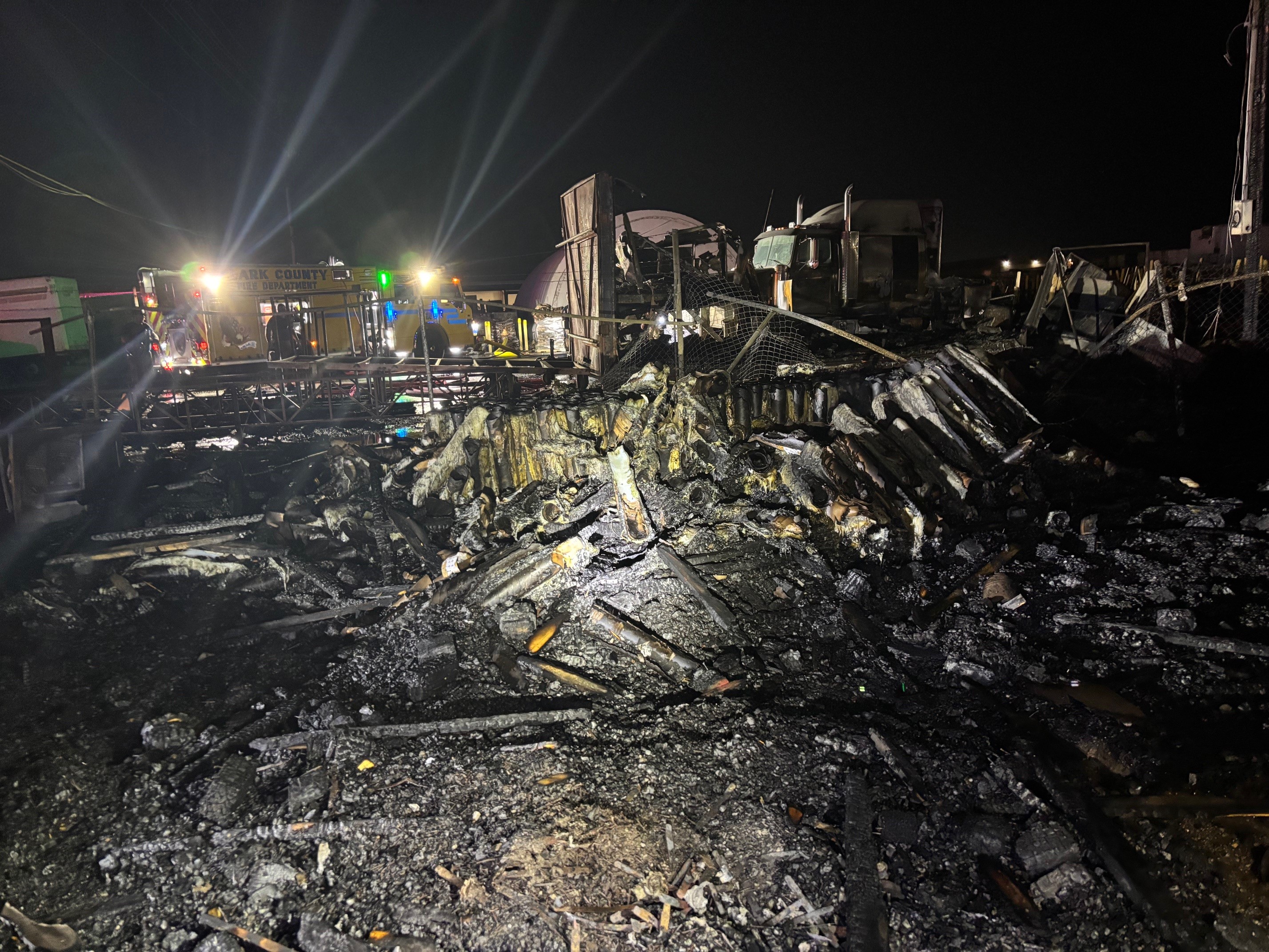 Fire at Carey Avenue, Nellis Boulevard causing road closures