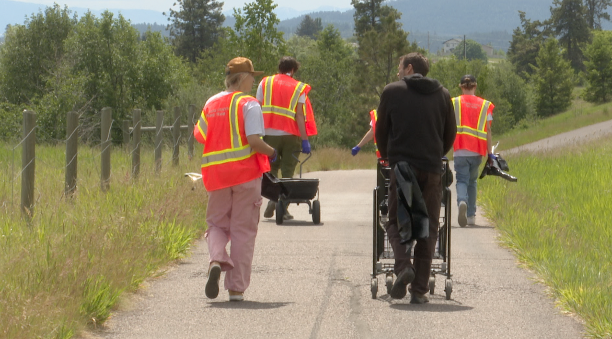 Volunteers pick up trash on Kalispell Parkline Trail