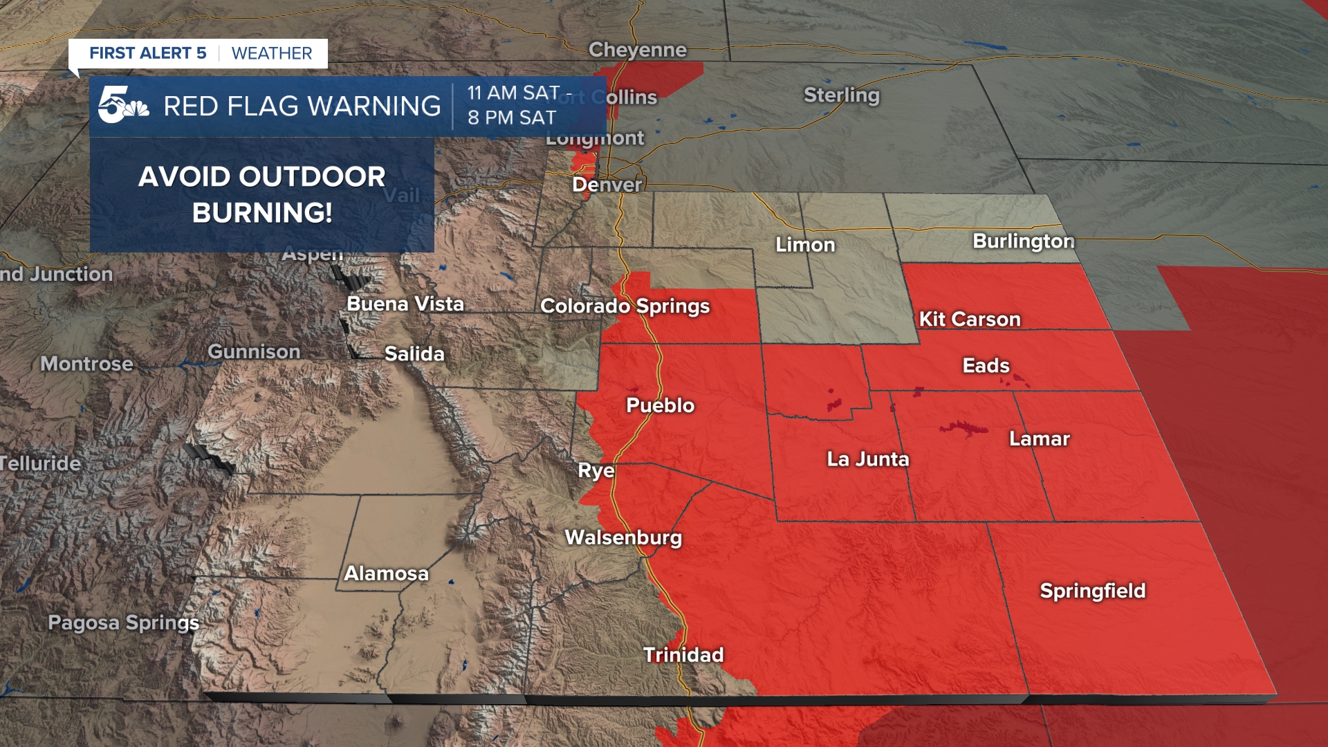 Fire Weather Warnings on Saturday in Southern Colorado