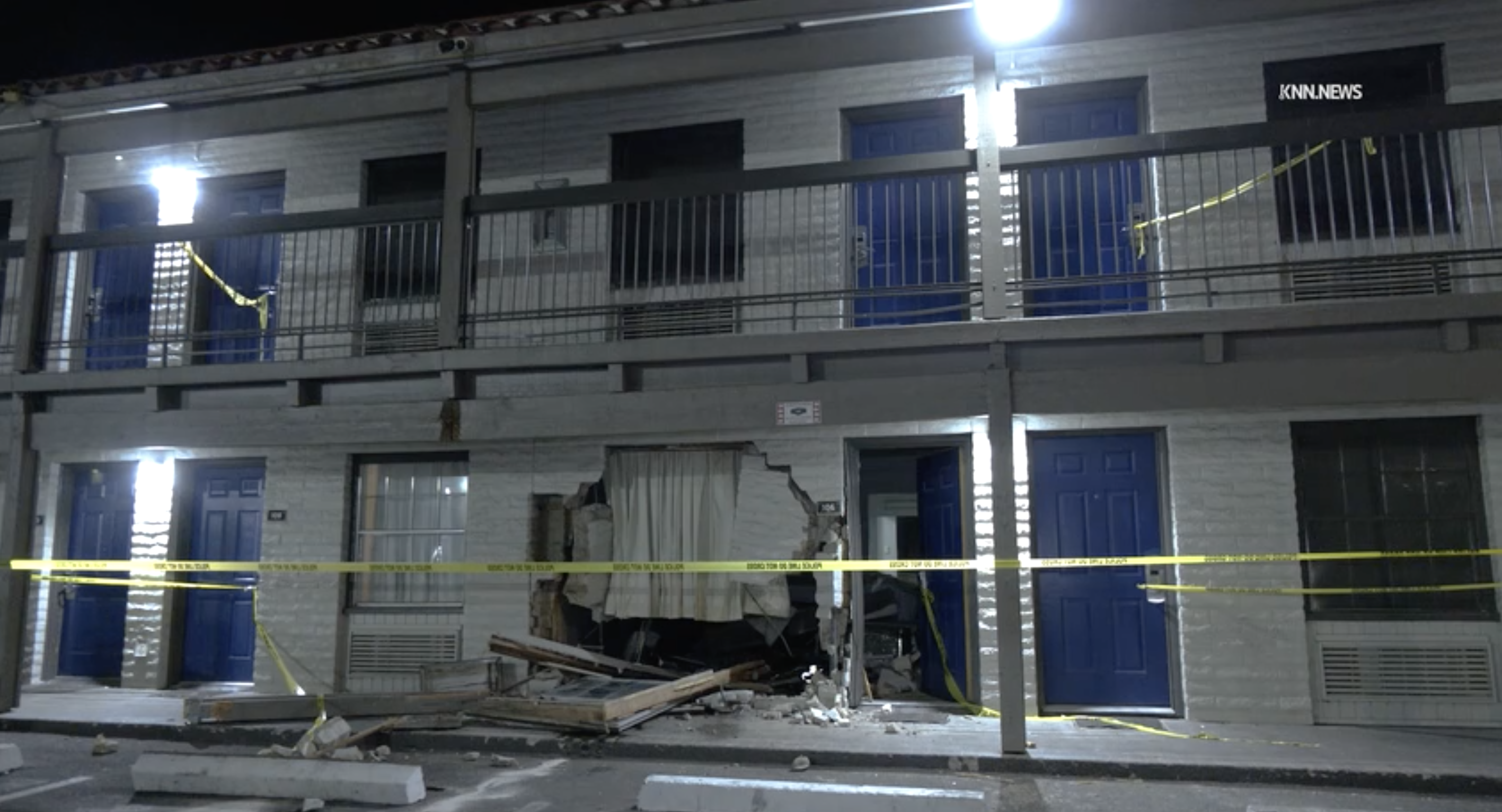 Car into Motel