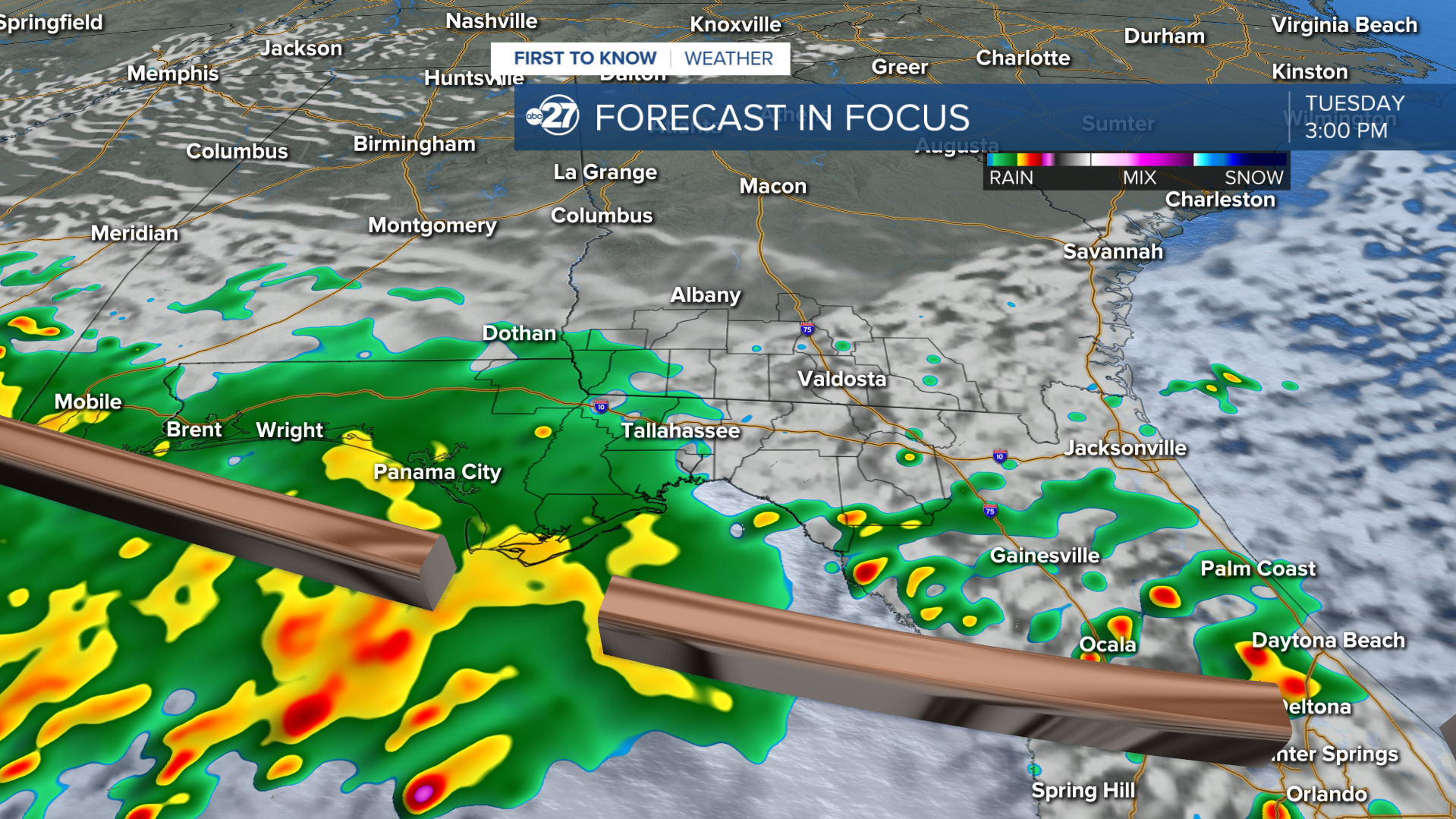 Coastline rain possible Tuesday, becoming widespread Wednesday 