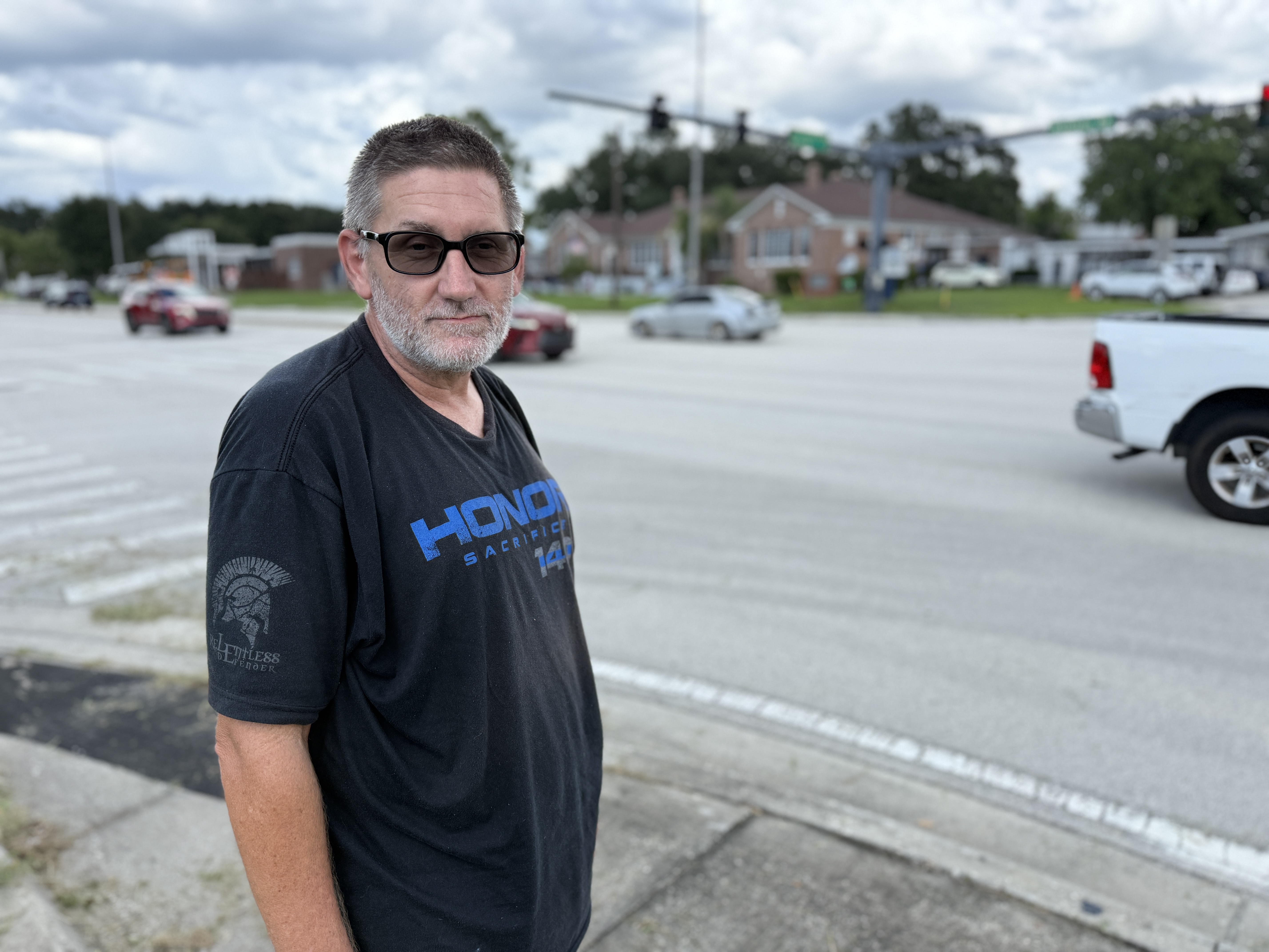 Parent outside Griffin Elementary School in Lakeland