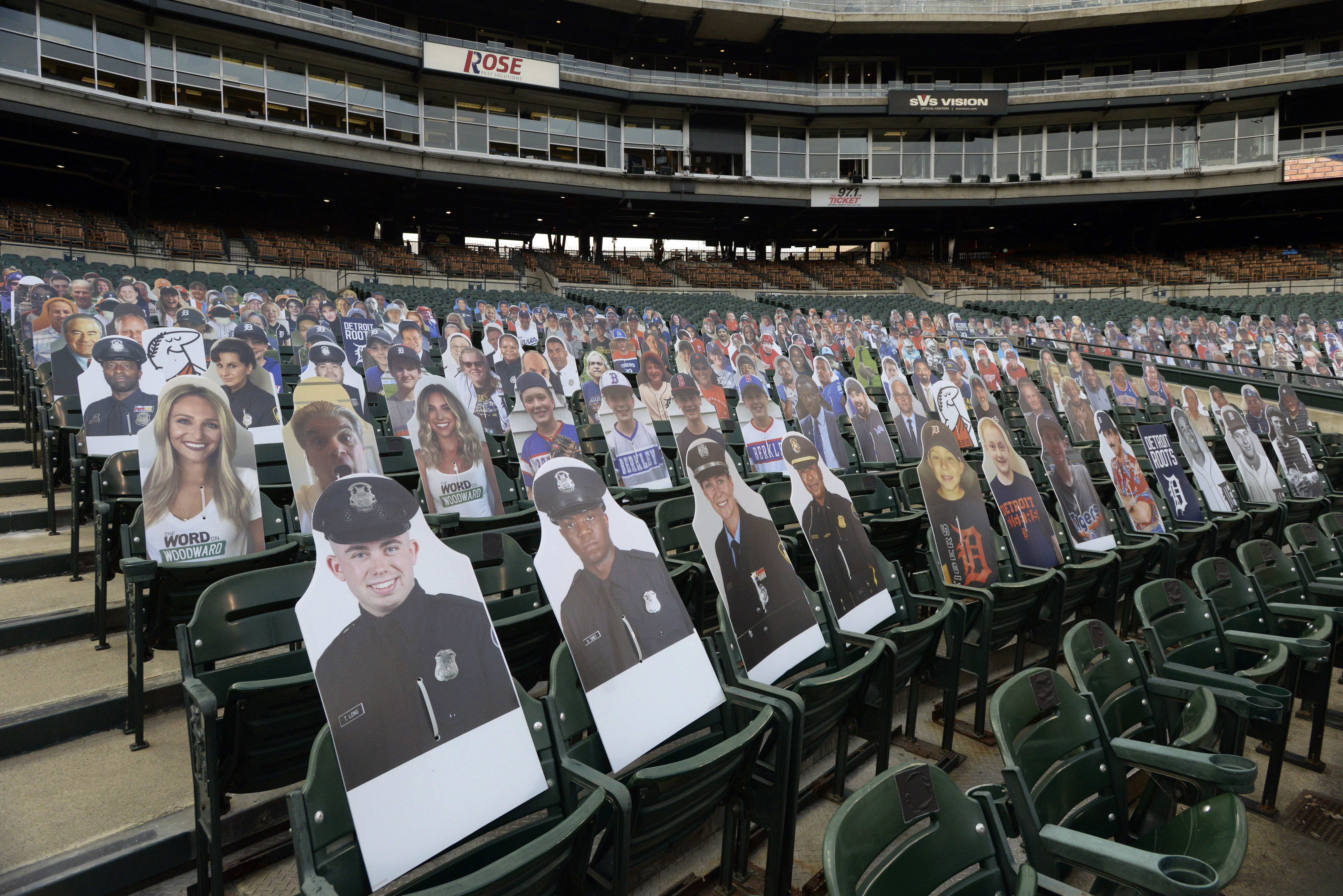 Comerica Park cutouts Royals Tigers Baseball