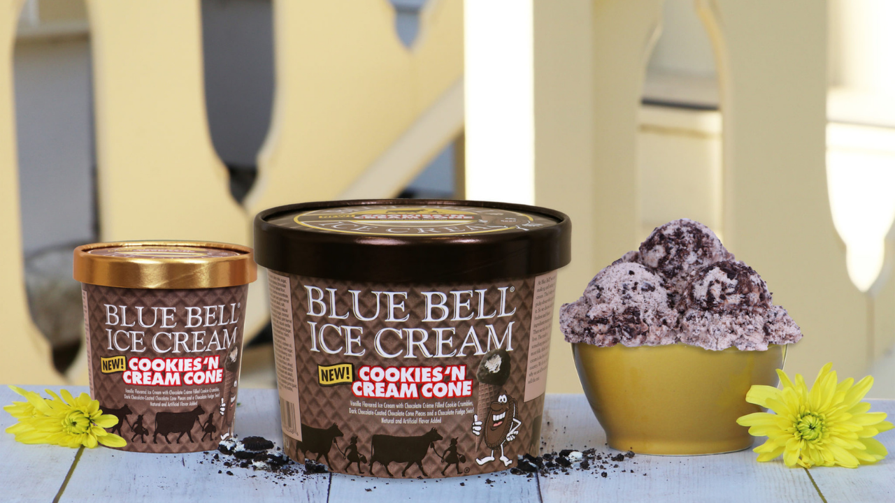 Blue Bell Cookies ’n Cream Cone