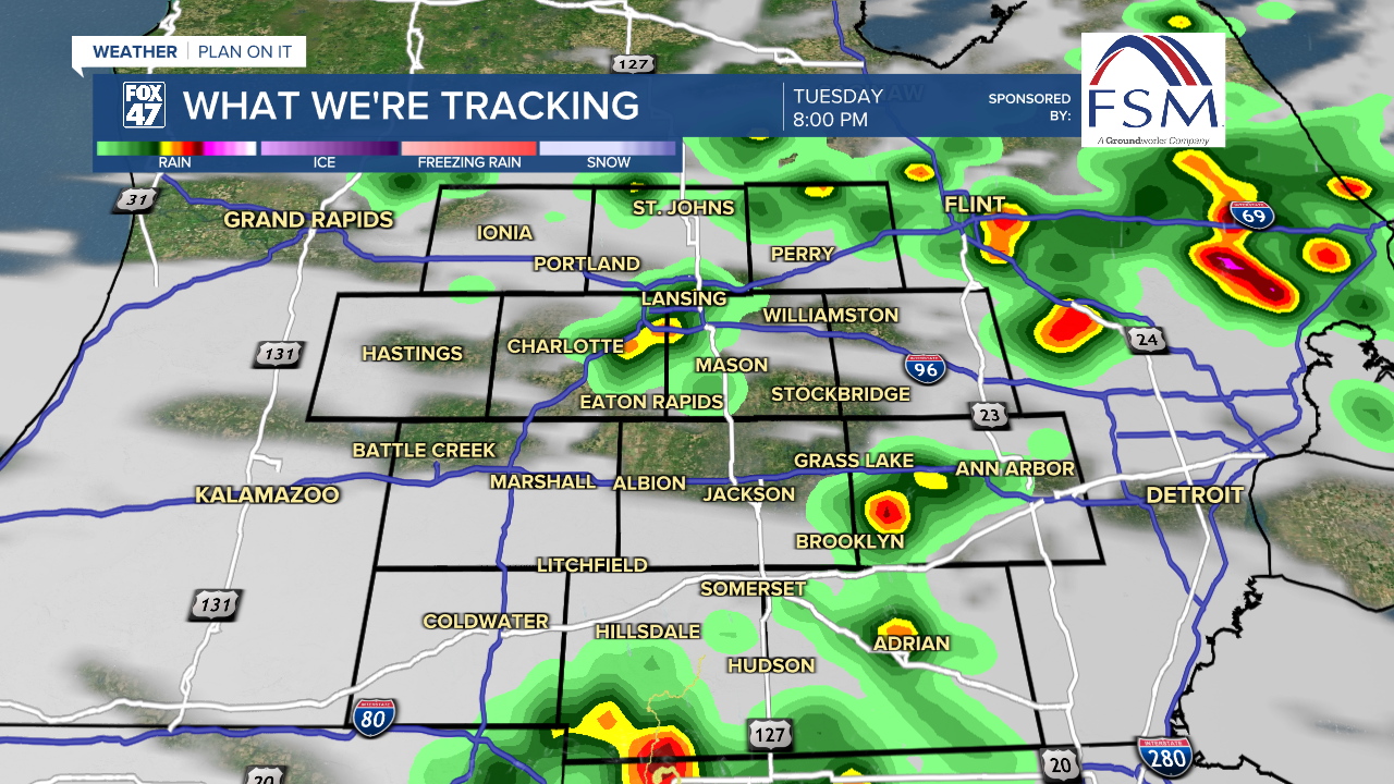 Scattered showers and storms beginning this afternoon could last well into the evening hours