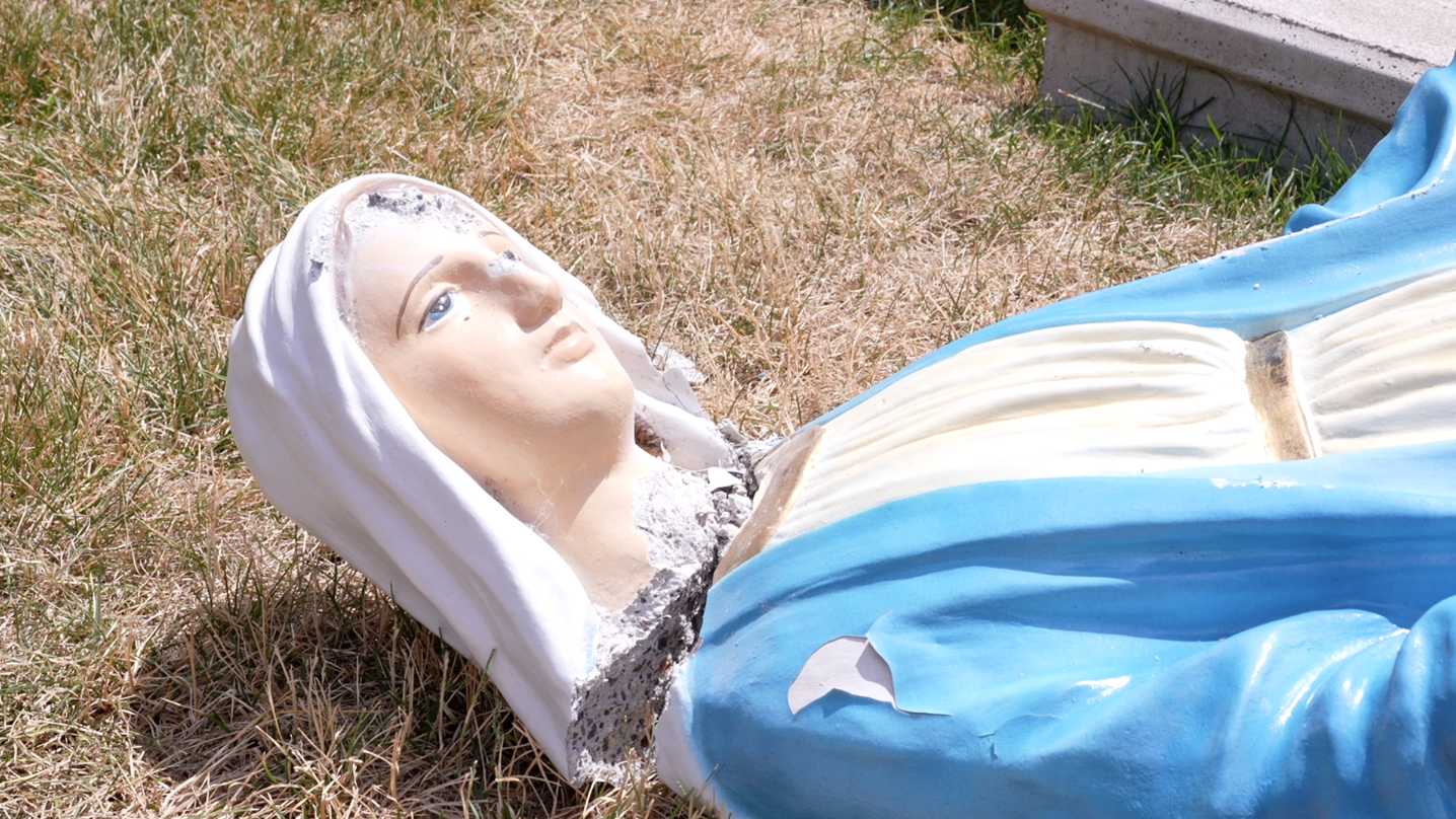Virgin Mary statue vandalized
