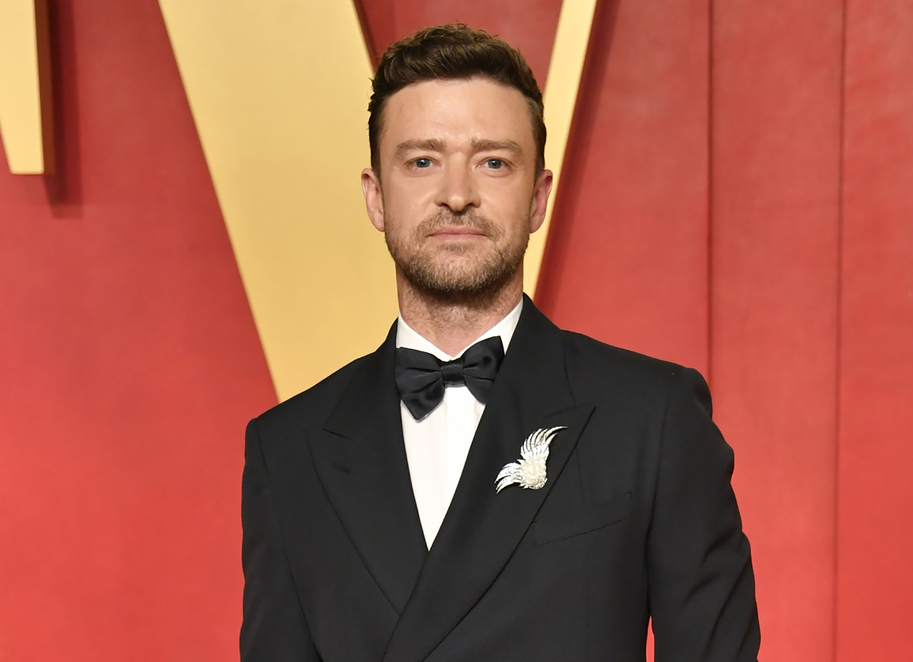 Justin Timberlake appears at the Vanity Fair Oscar Party in Beverly Hills, Calif., on March 10, 2024. 
