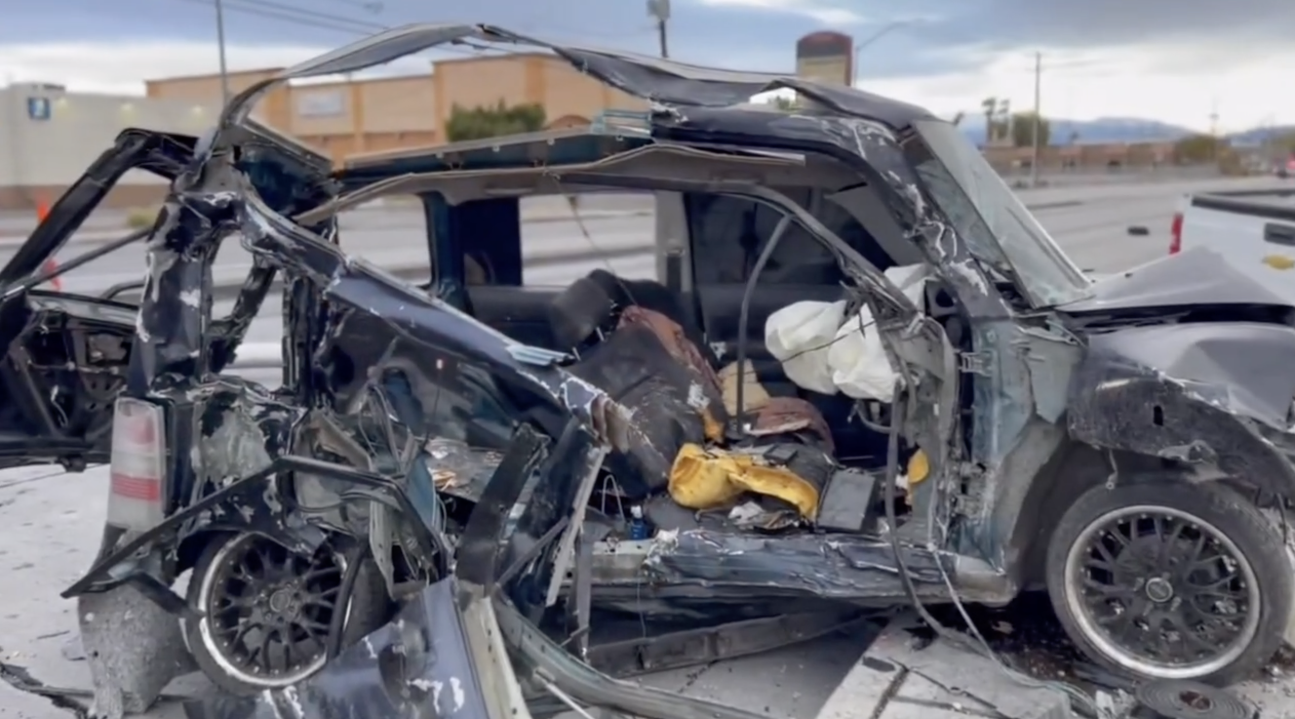 Scion involved in the double fatal crash on Bonanza and Lamb on Feb. 10 2024.