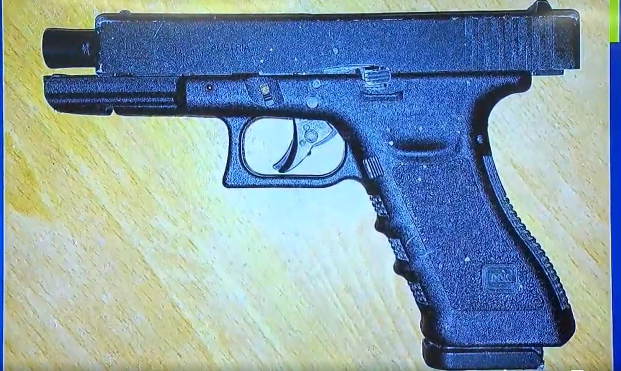 The weapon was a replica of a Glock 17 semi-automatic handgun that fired pellets