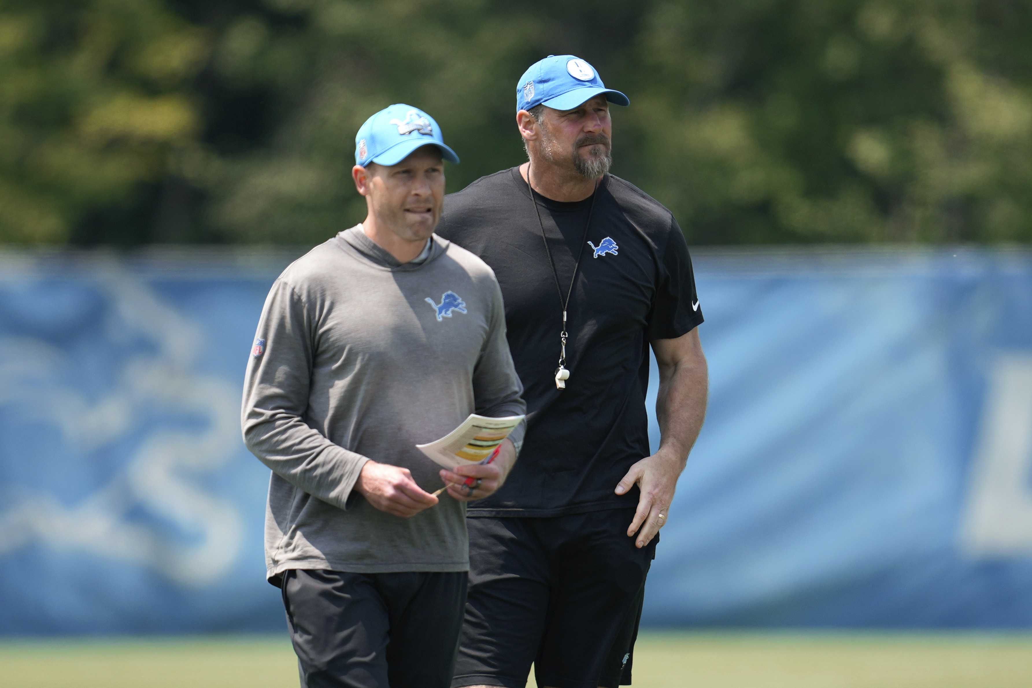 FILE Ben Johnson, Dan Campbell Lions Football