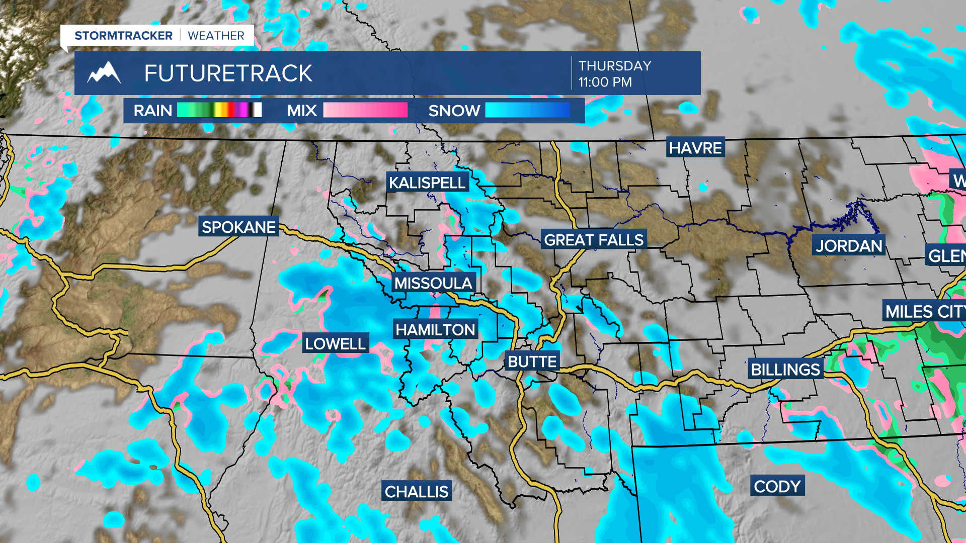 Snow bands possible Thursday night
