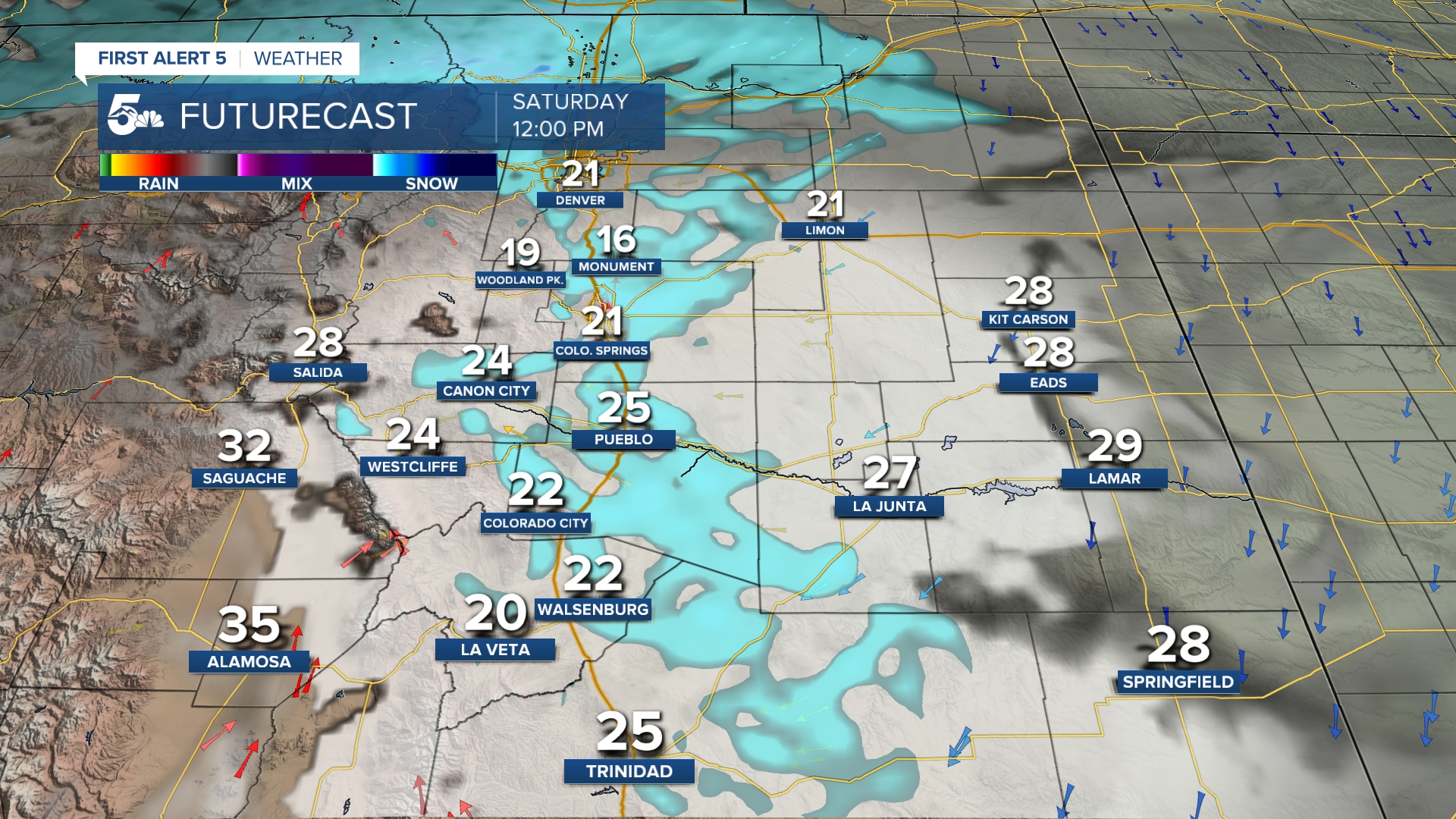 Light snow today across southern Colorado